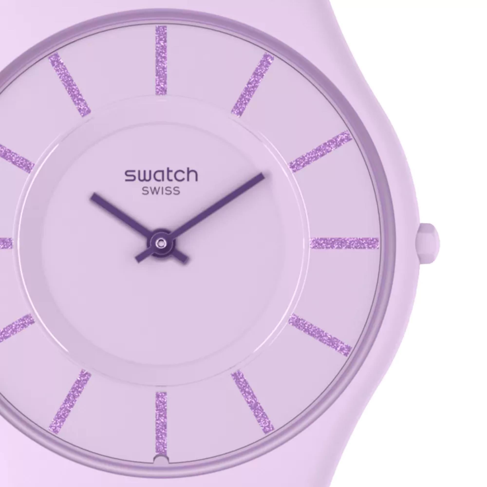 Swatch LA LA LILA Quarz Violette Damen Uhr SS08V107