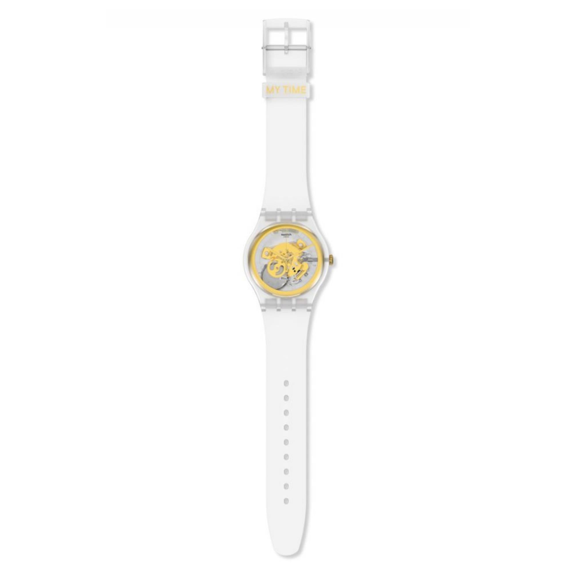 Swatch MY TIME Neue Gent Transparente Zifferblatt Silikonarmband Uhr SVIZ102-5300