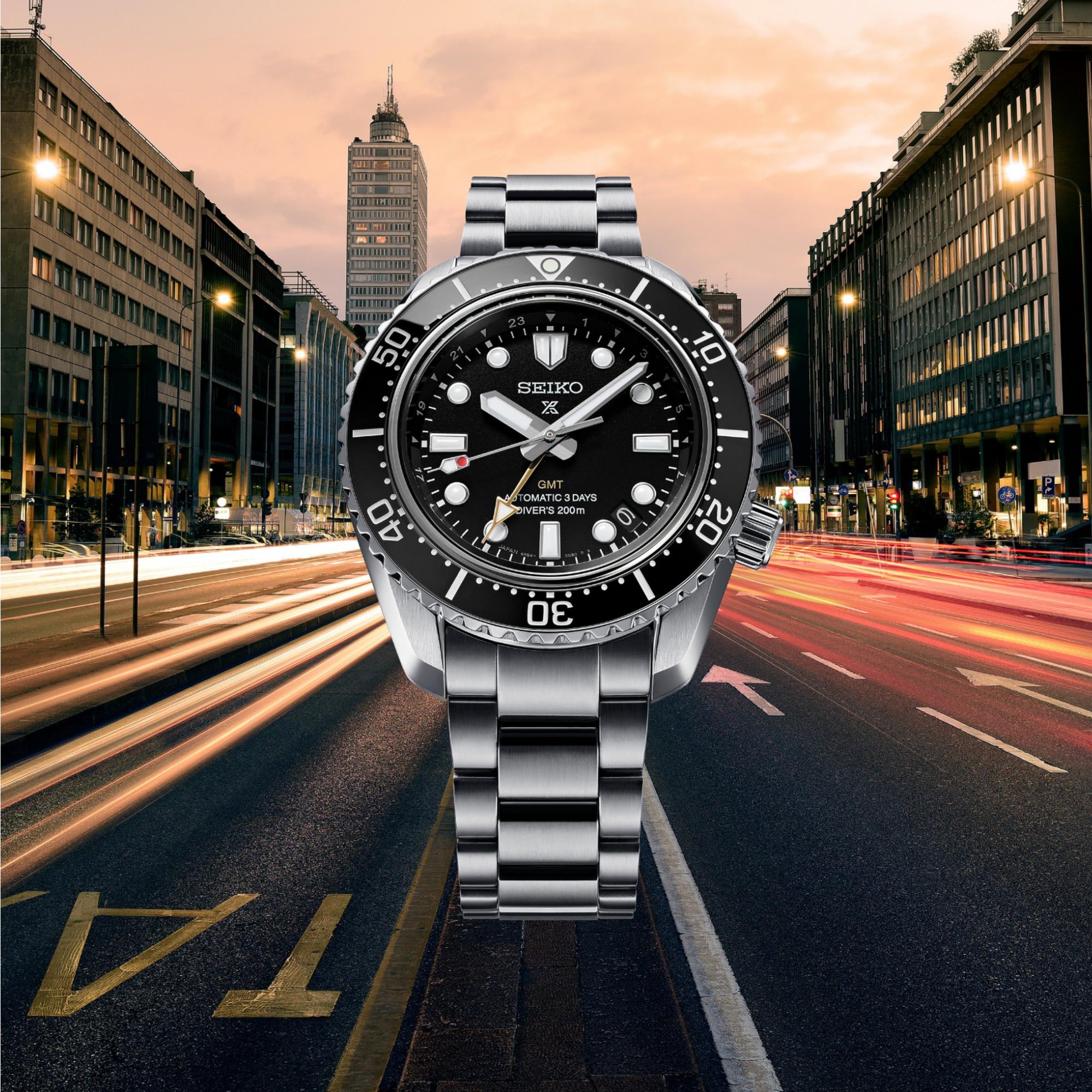 Seiko Prospex "Dark Depths" Taucher GMT 1968 Modernes Re-Interpretation Automatik Schwarzes Zifferblatt Herren Uhr SPB383J1