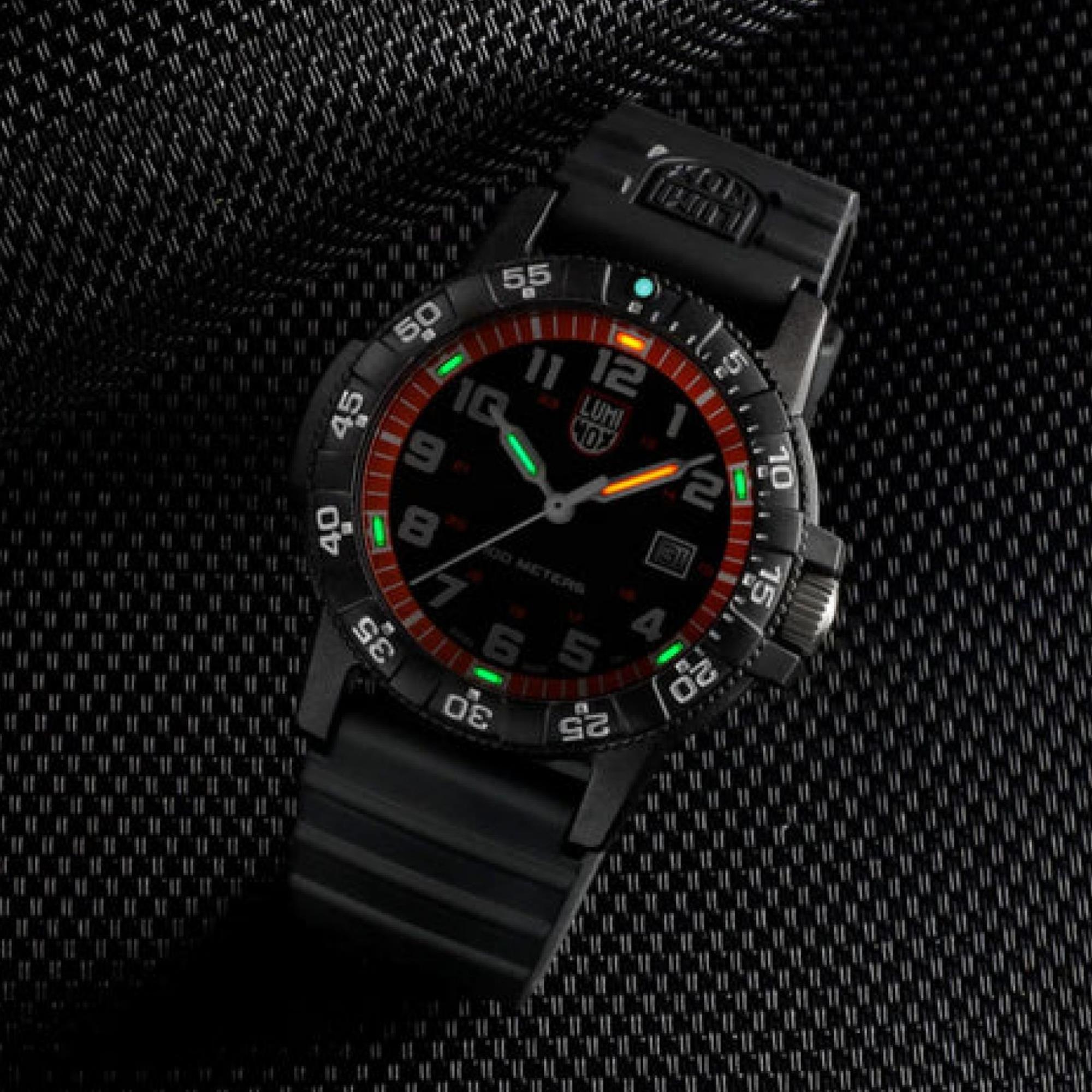 LEATHERBACK MEERESSCHILDKRÖTE RIESEN Schwarzes Zifferblatt Herren Uhr 0320 SERIE XS.0329.1