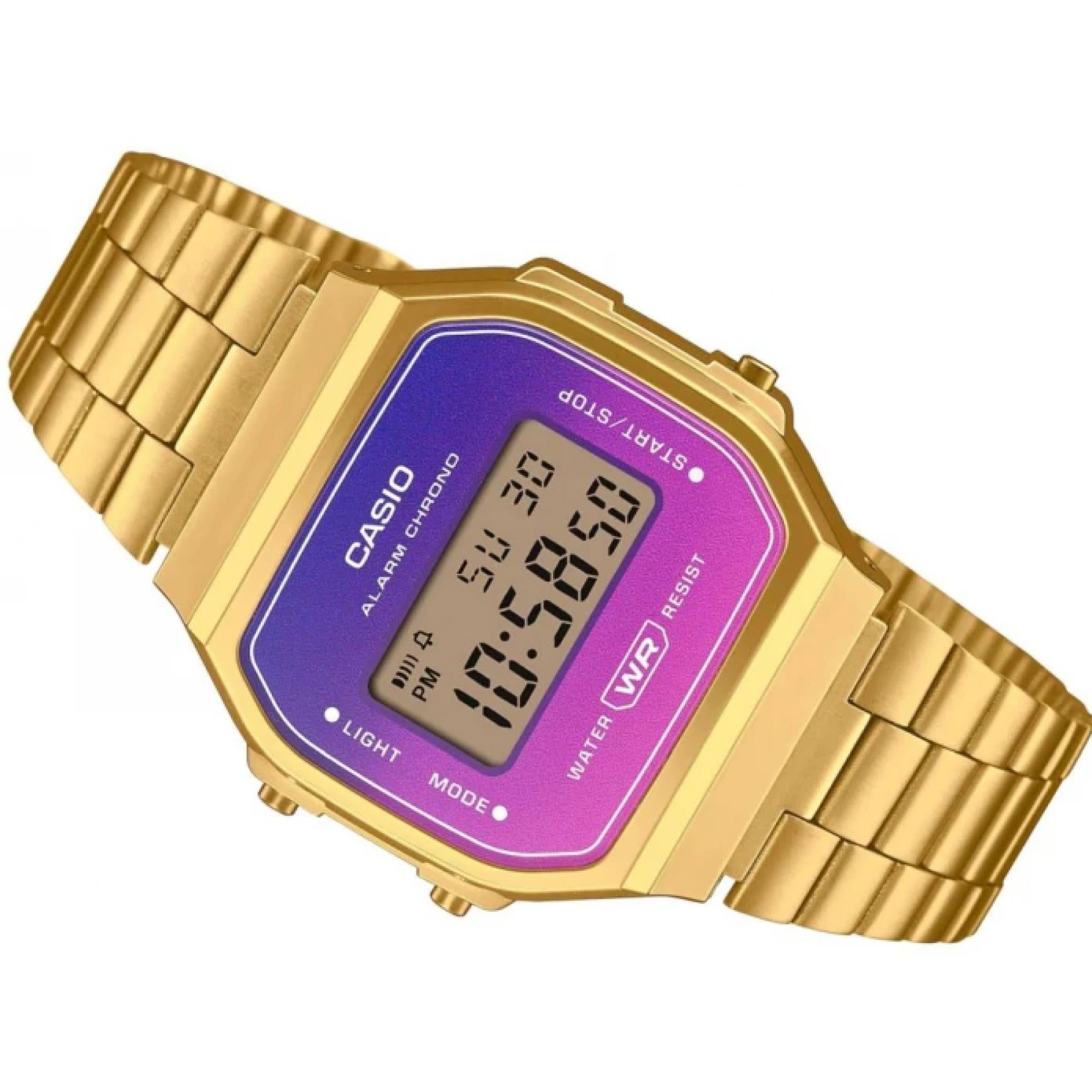 Casio Vintage Goldbeschichtet Lila Zifferblatt Digitaluhr A168WERG-2AEF