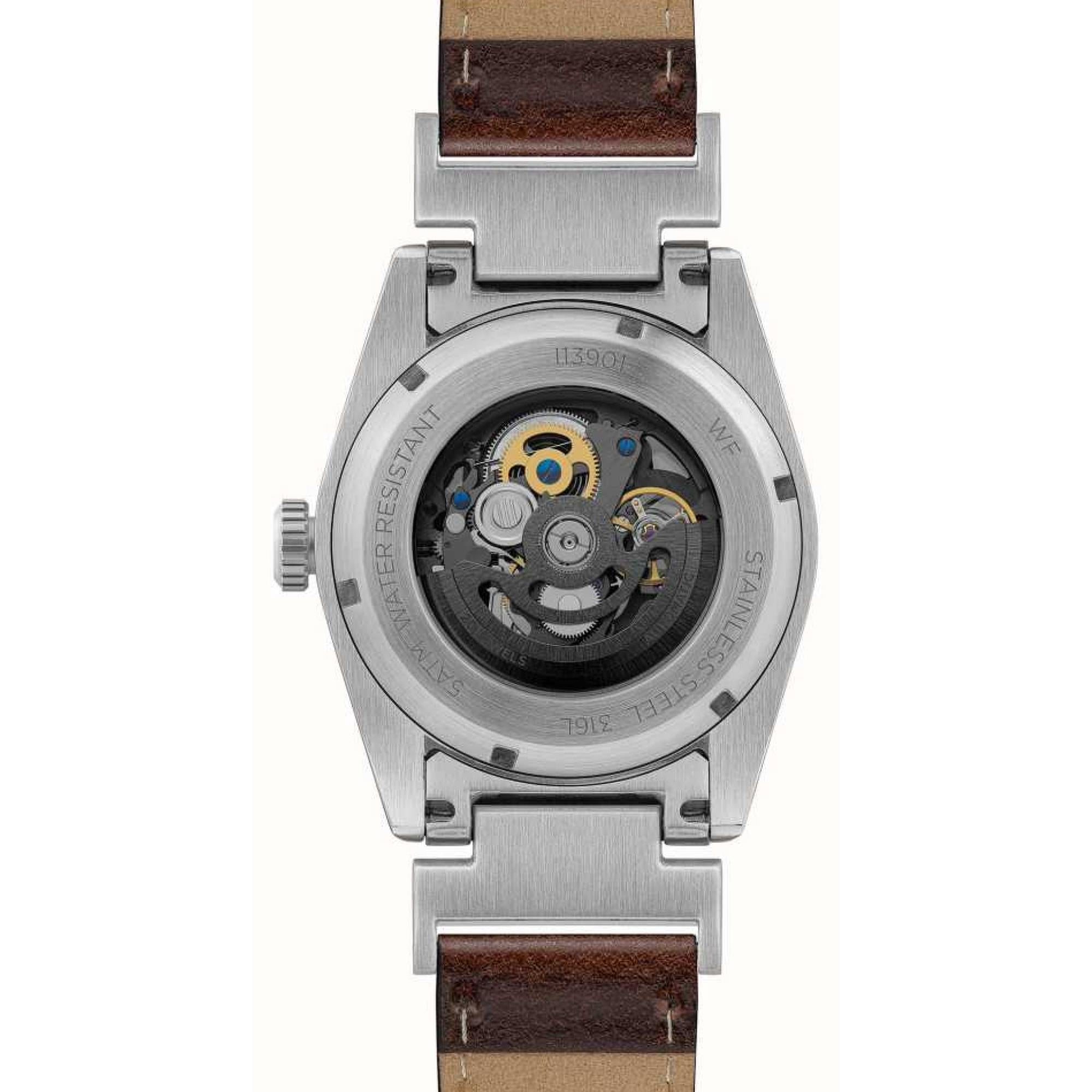 Ingersoll The Scovill 1892 Automatik Schwarzes Zifferblatt Braunes Lederarmband Herren Uhr I13901