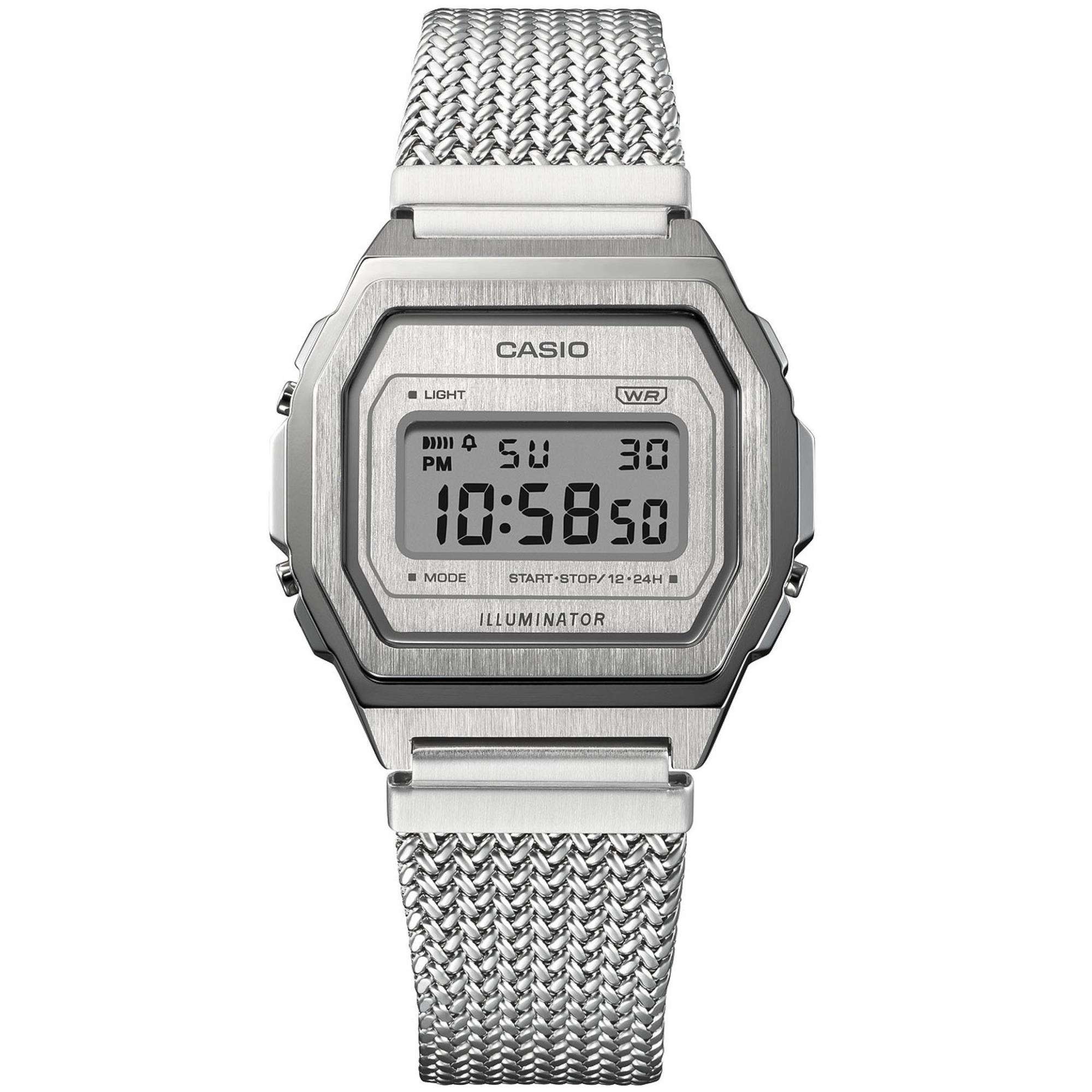Casio Vintage Lithium Quarz Edelstahl Uhr A1000MA-7EF