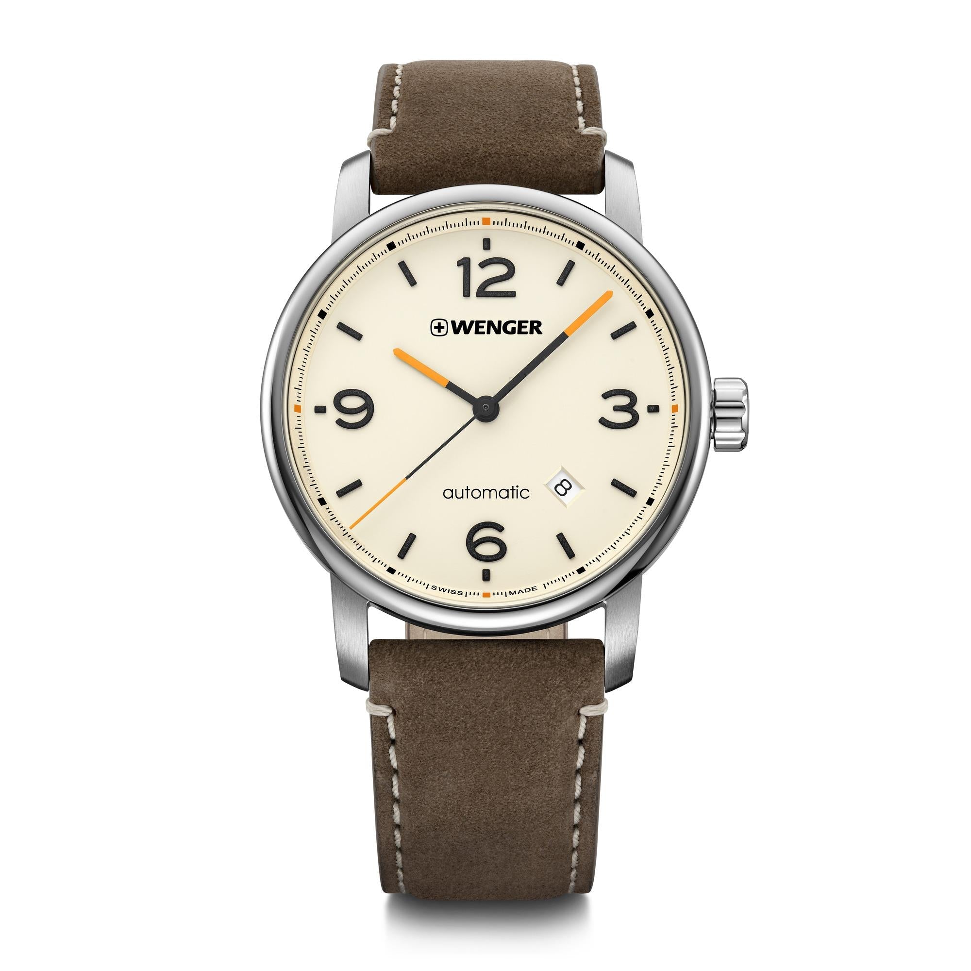 Wenger Urban Metropolitan Automatic Cream Dial Black Stainless Bracelet Men’s Watch 01.1746.101