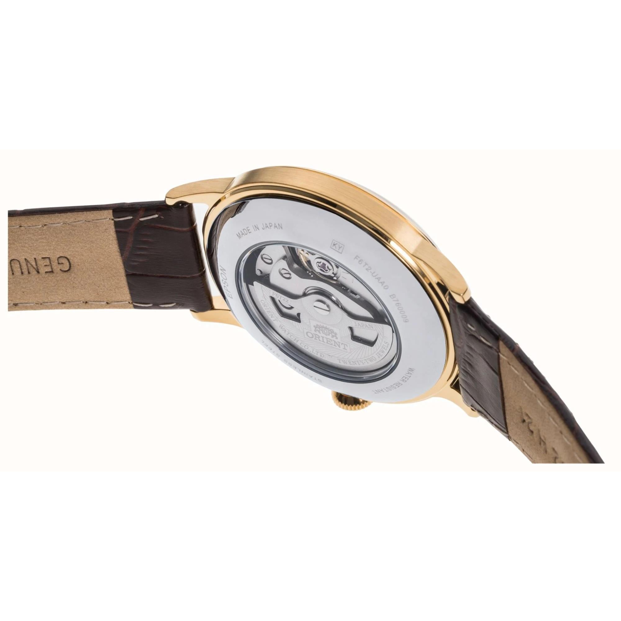 Orient Bambino 41mm Open Heart White Dial Leather Mens Automatic Watch RA-AG0003S10B