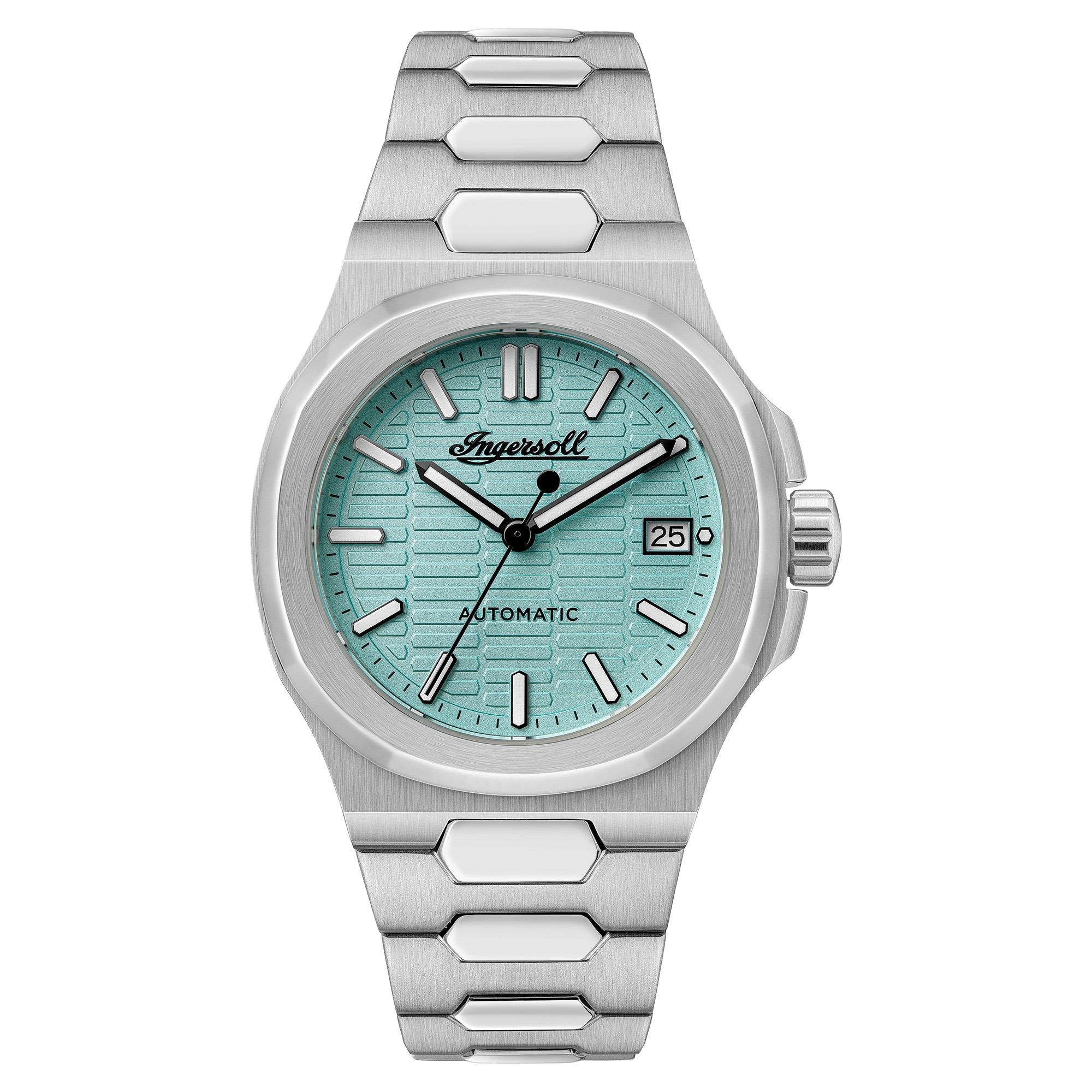 Ingersoll The Catalina Automatik Blaues Zifferblatt Edelstahl Armband Herren Uhr I14601