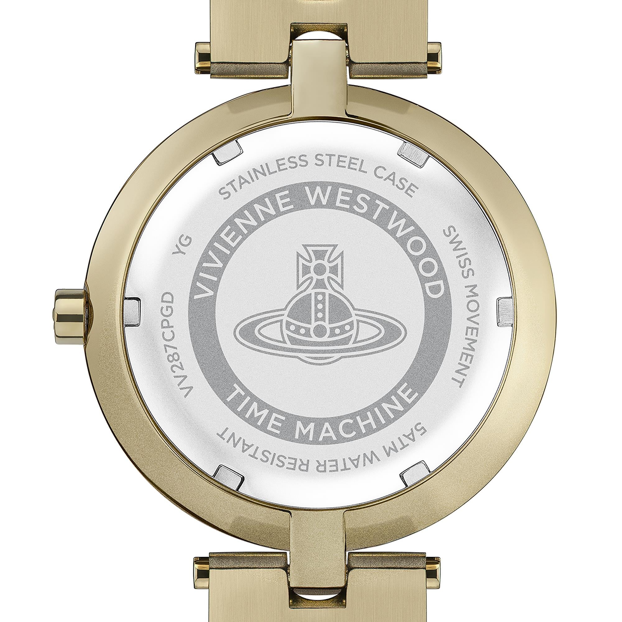 Vivienne Westwood Whitehall Quarz Golden Zifferblatt Golden Edelstahl Armband Damen Uhr VV287CPGD