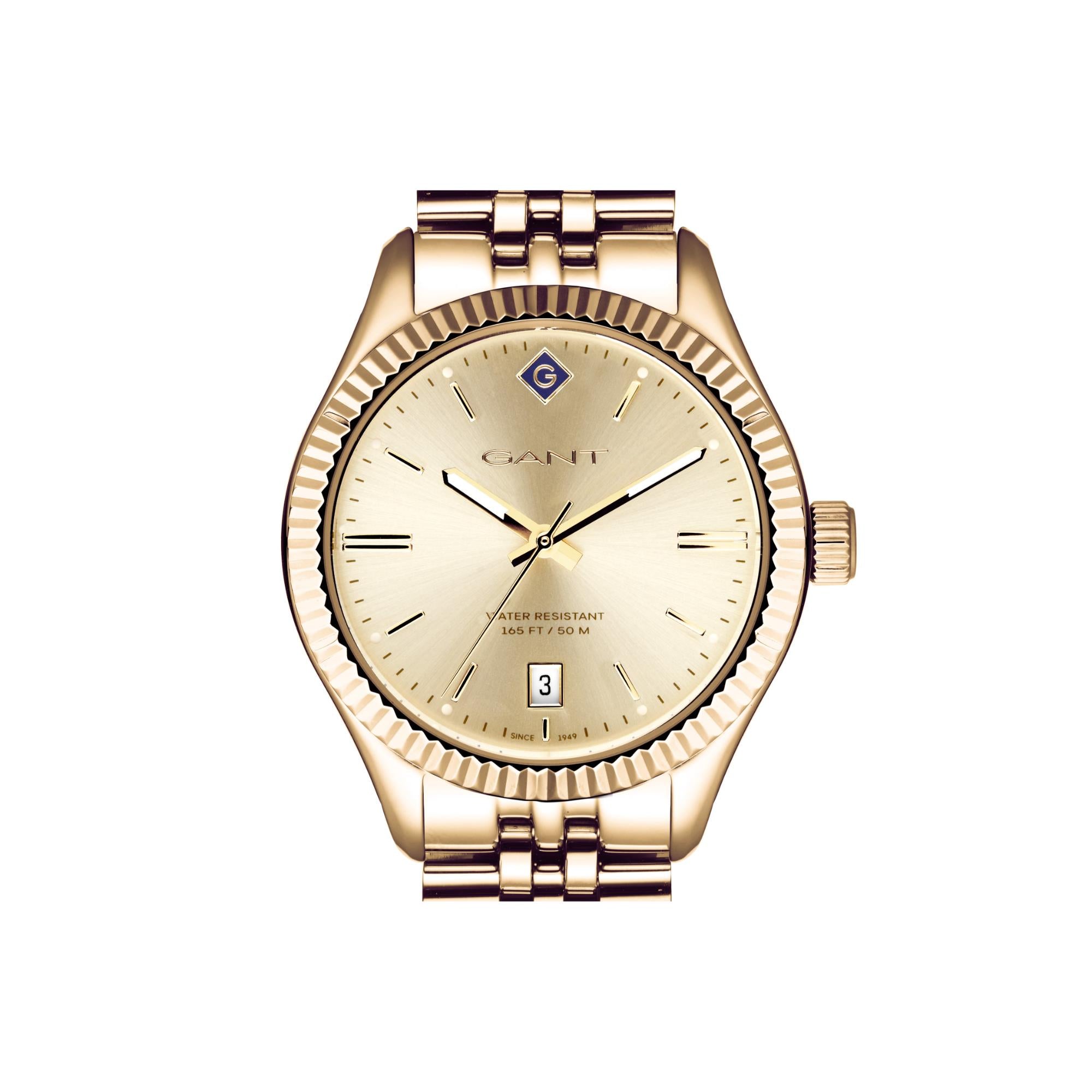 Gant Sussex Quartz Gold Dial Gold PVD Steel Bracelet Ladies Watch G136015