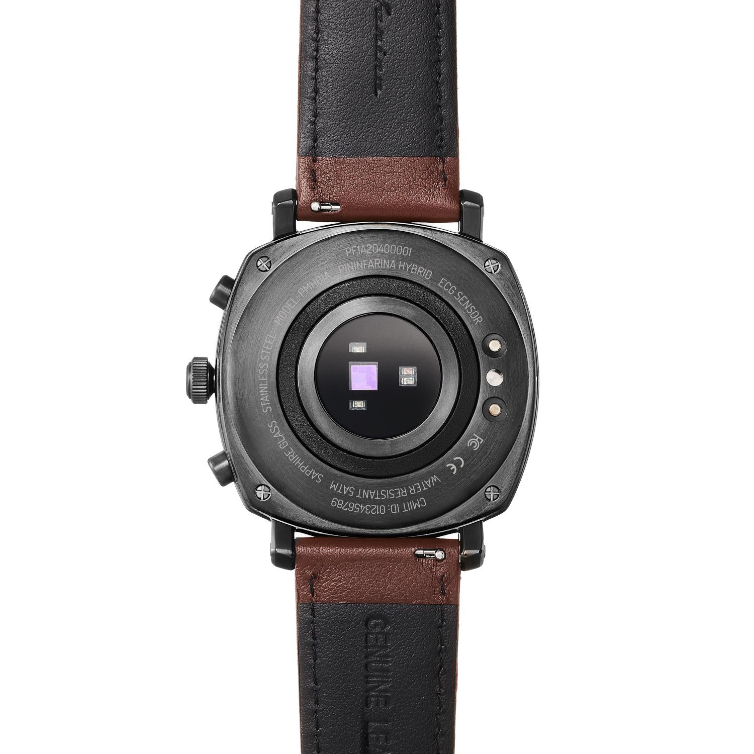 Pininfarina Senso Hybrid Mercure Grey Dial Leather Strap Watch PMH01A-02