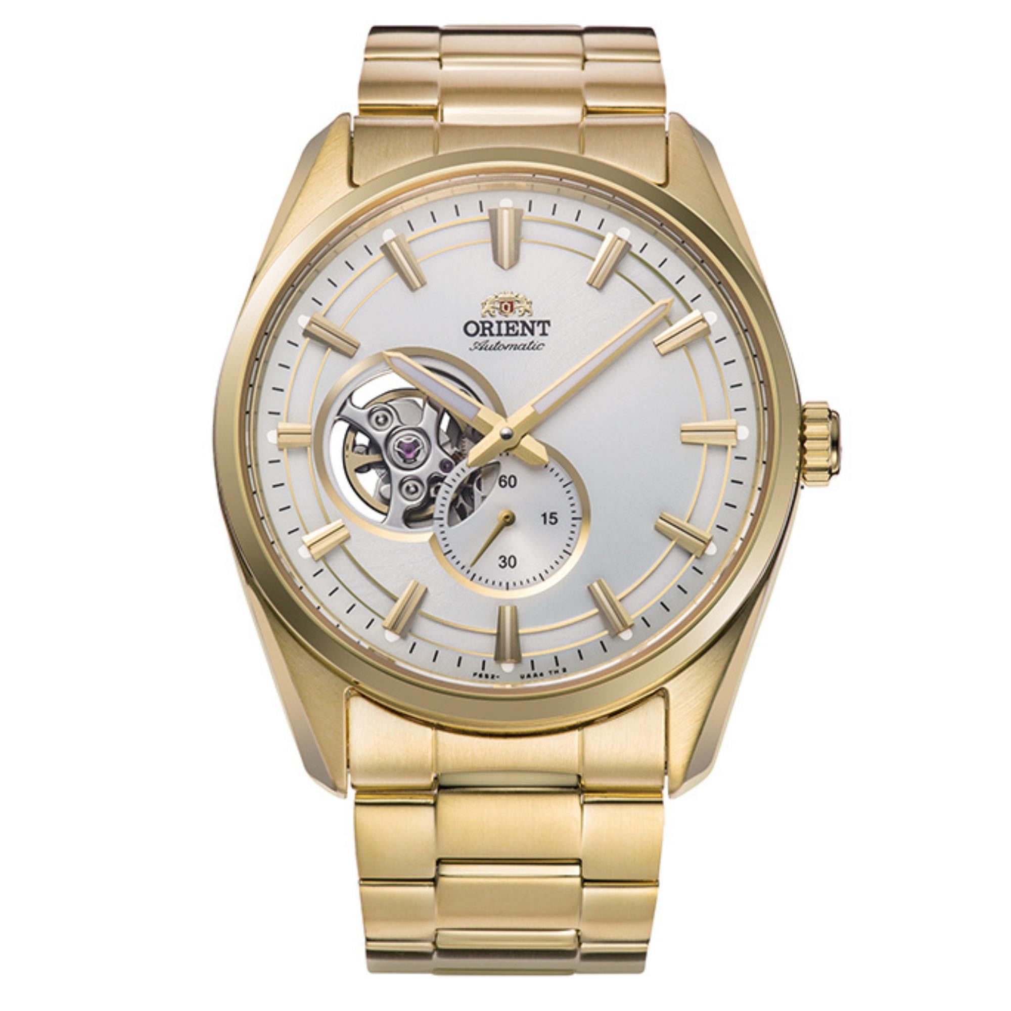 Orient Stretto 41mm Semi Skeleton White Dial Steel Mens Automatic Watch RA-AR0007S10B