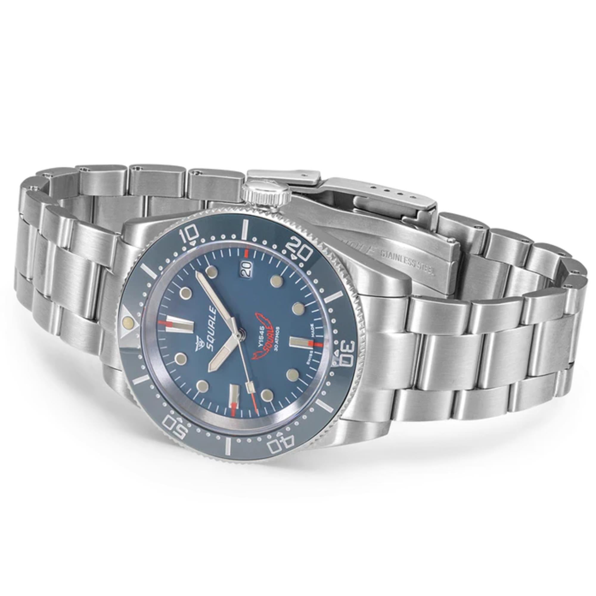 Squale 1545 Automatik Graues Zifferblatt Edelstahlarmband Herren Uhr 1545GG.AC