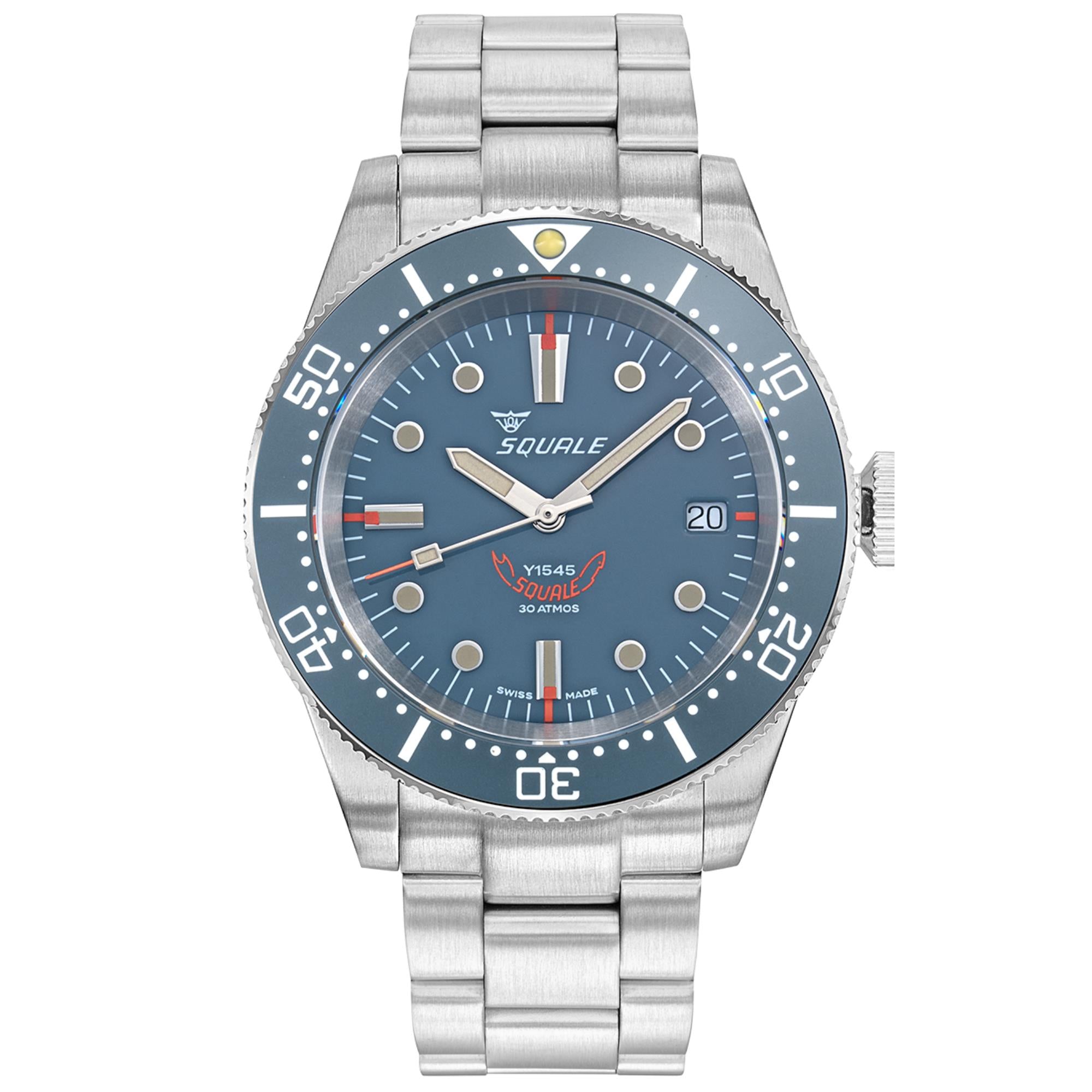 Squale 1545 Automatik Graues Zifferblatt Edelstahlarmband Herren Uhr 1545GG.AC