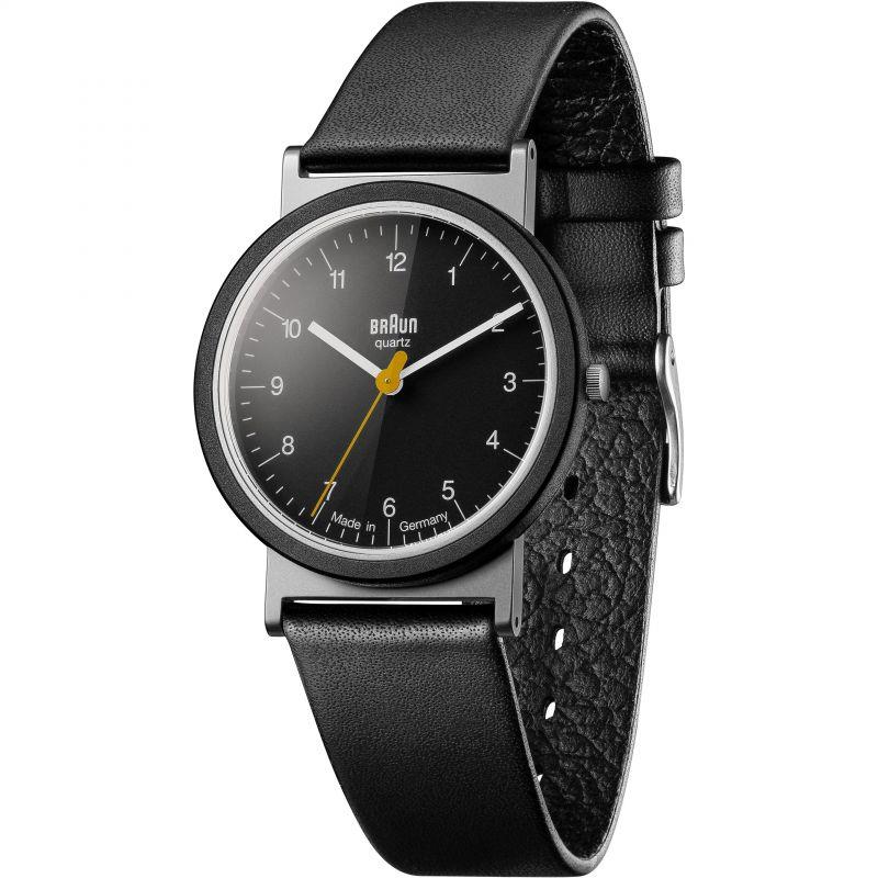 Braun Quarz Schwarzes Zifferblatt Schwarzes Lederarmband Herren Uhr AW10EVO