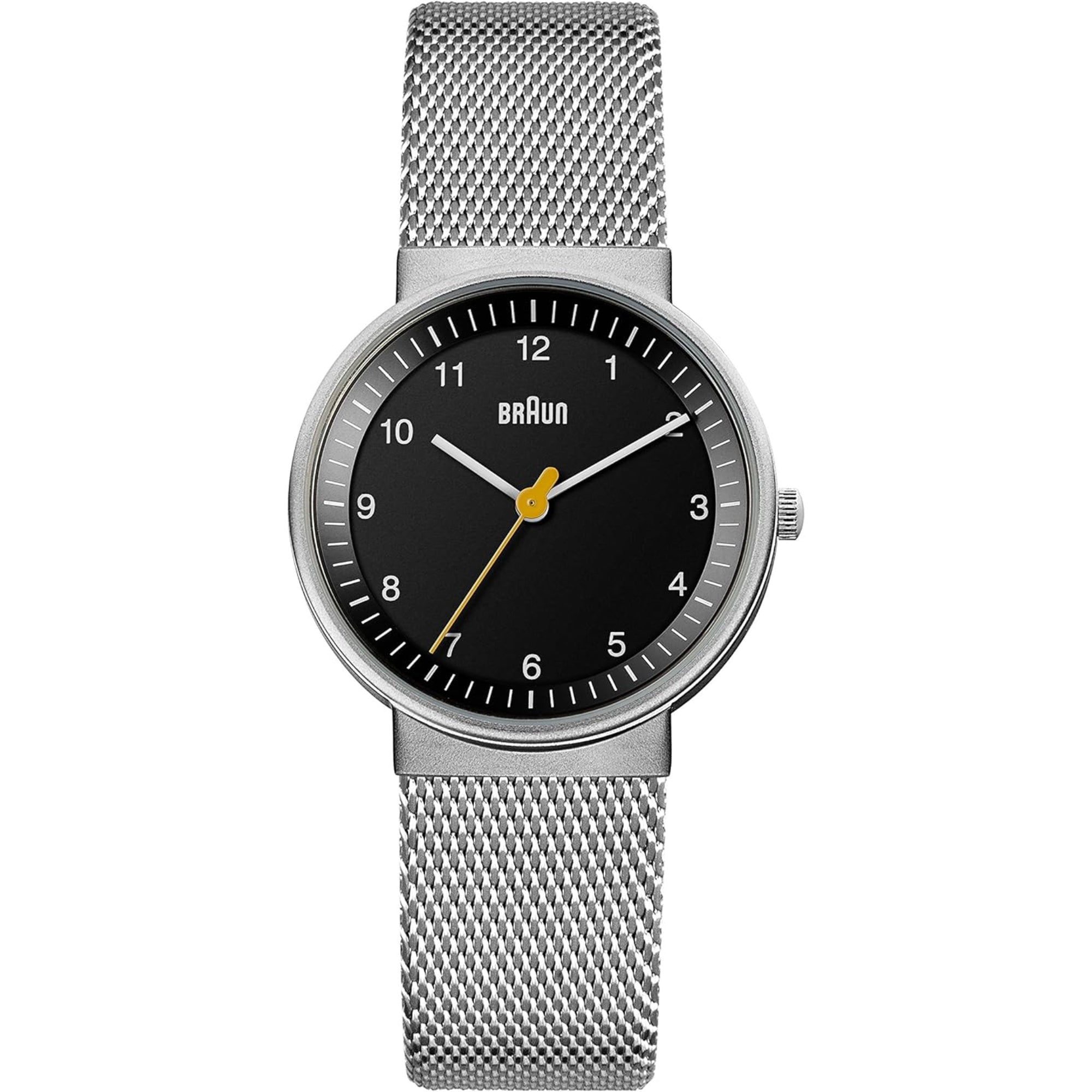 Braun Classic Quarz Schwarz Zifferblatt Stahl-Mesh-Armband Damen Uhr BN0031BKSLMHL