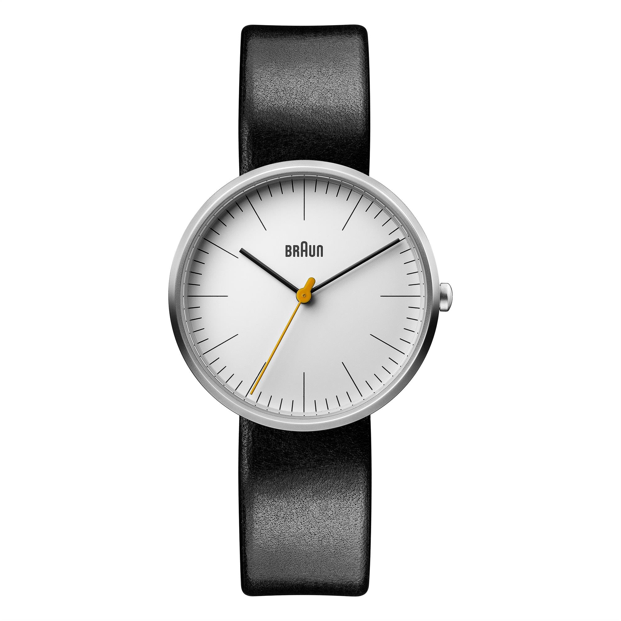 Braun Classic Quarz Weiß Zifferblatt Schwarzes Lederarmband Damen Uhr BN0173WHBKL