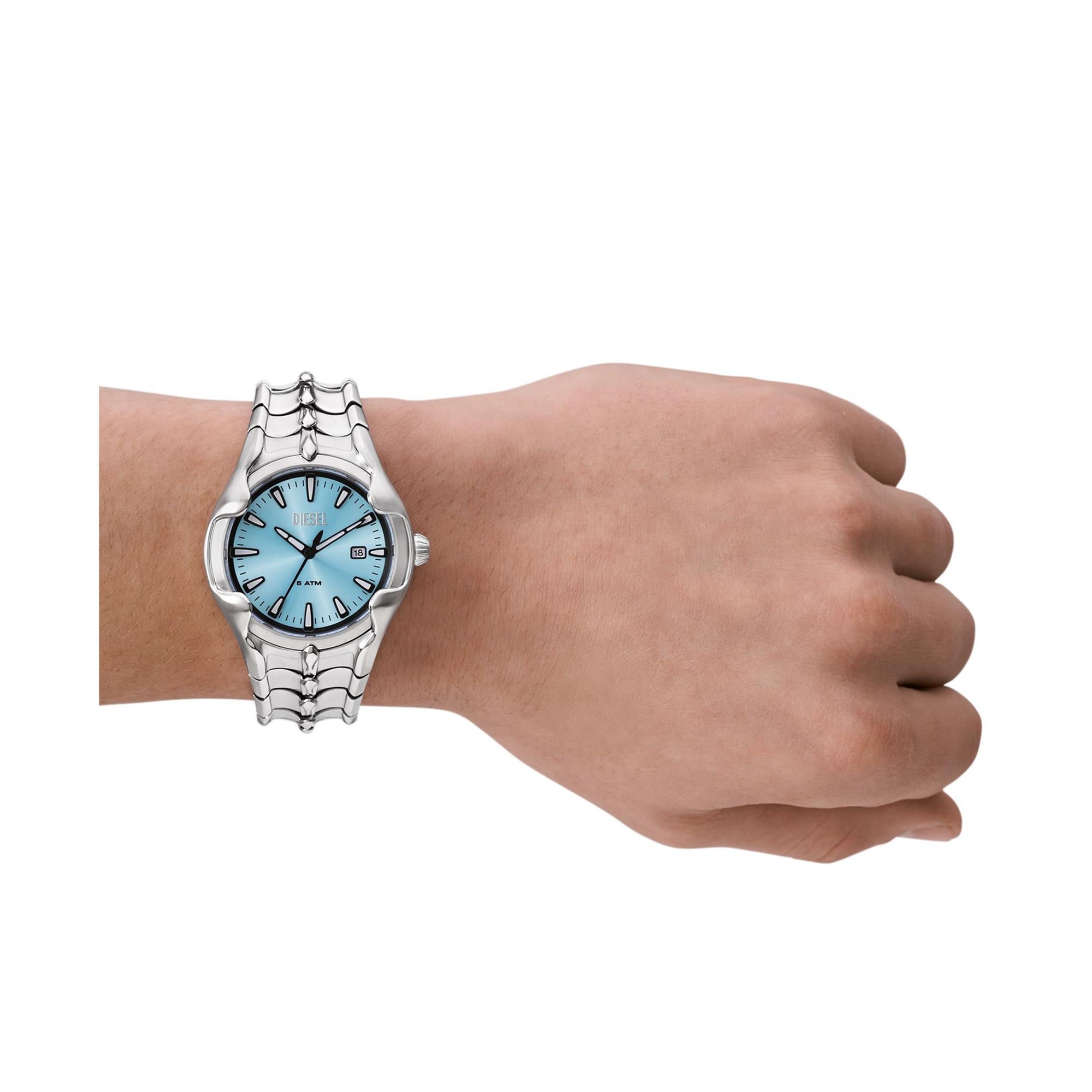 Diesel Vert 44mm Blue Dial Steel Mens Quartz Watch DZ2200