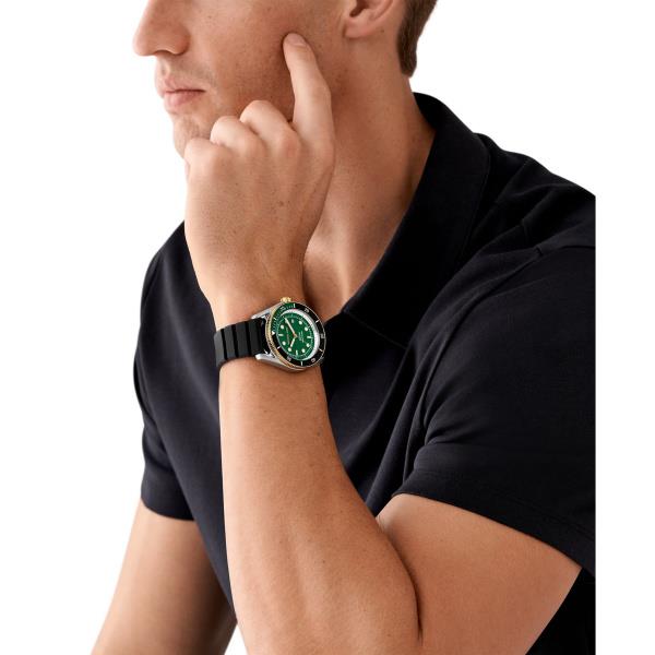 Michael Kors Maritime Grün Zifferblatt Schwarzes Silikonarmband Herren Uhr MK9158