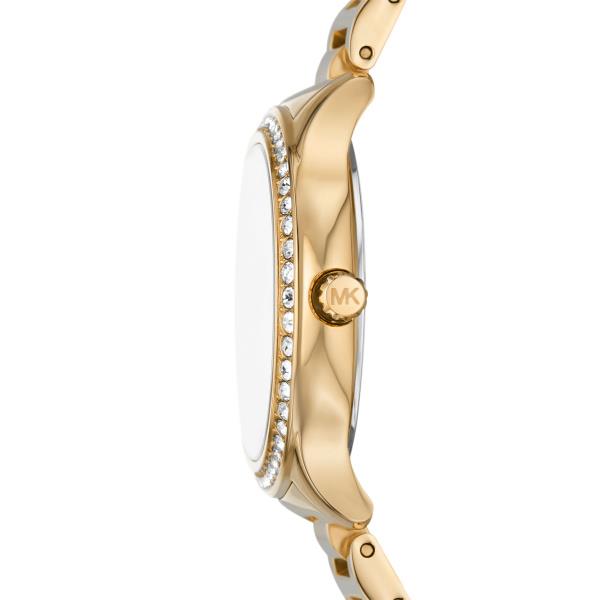 Michael Kors Sage Goldfarbener Edelstahl Weißes Zifferblatt Damenuhr MK4805