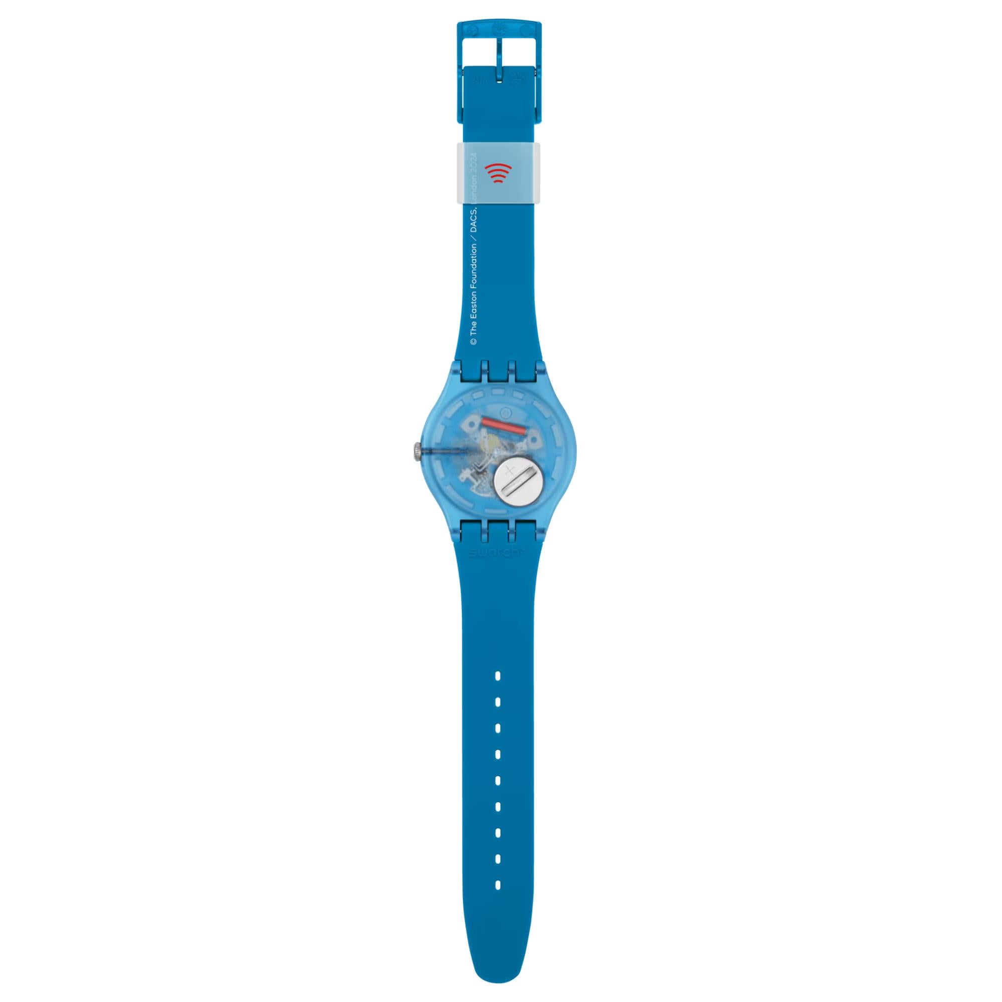 Swatch BOURGEOIS'S SPIRALS PAY! Multi-Coloured Dial Silicone Strap Watch SVIZ1O5C-5300