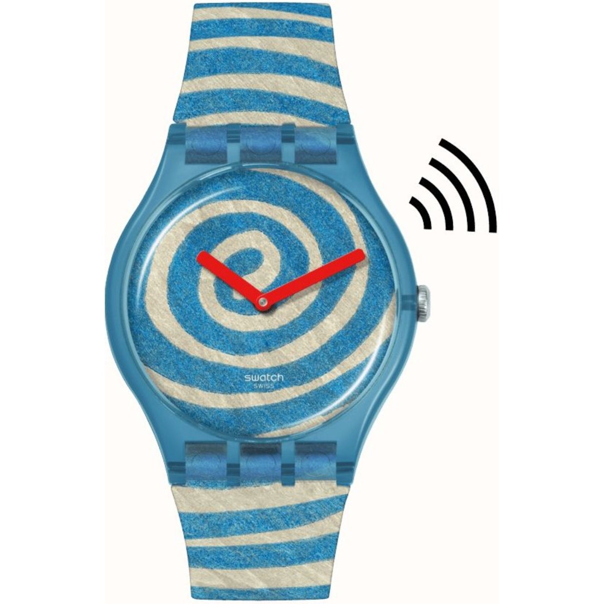 Swatch BOURGEOIS'S SPIRALS PAY! Multi-Coloured Dial Silicone Strap Watch SVIZ1O5C-5300