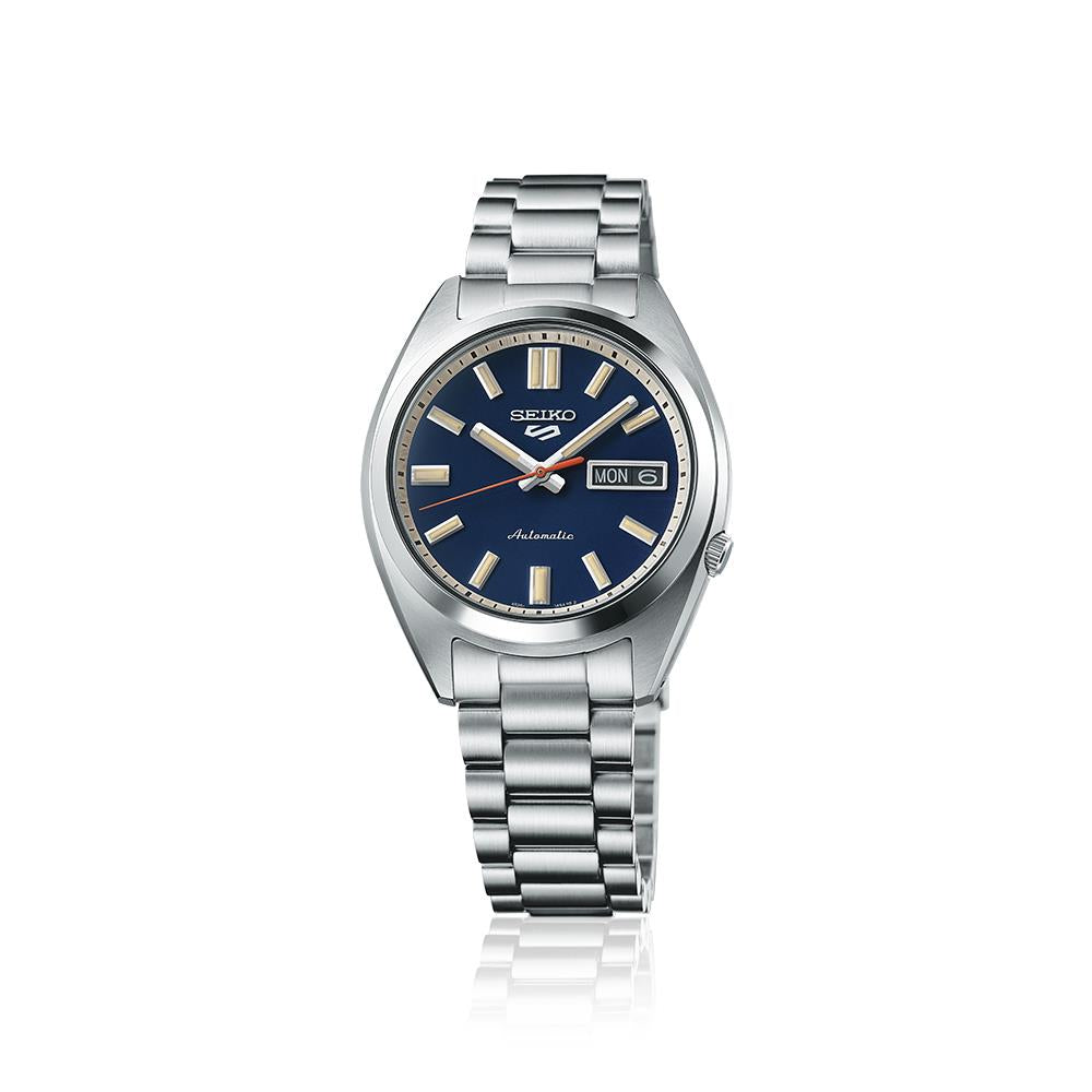 Seiko 5 Sports SNXS Klassisch ‘Rinse Blue’ Blaues Zifferblatt Stahlarmband Herren Uhr SRPK87K1