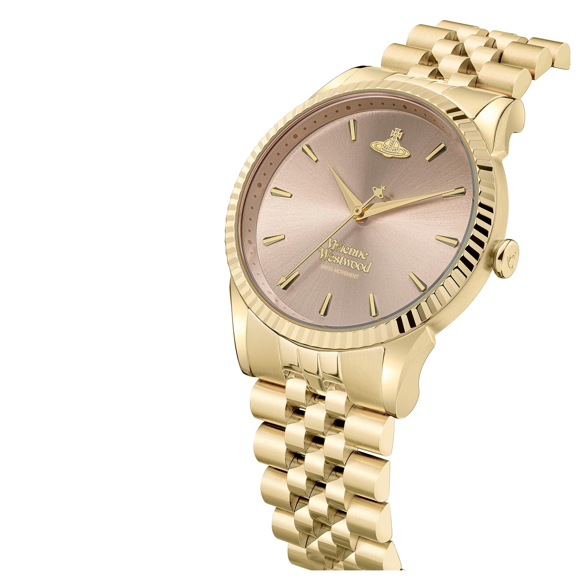 Vivienne Westwood Seymour Quarz Rosa Zifferblatt Stahlarmband Damen Uhr VV240PKGD