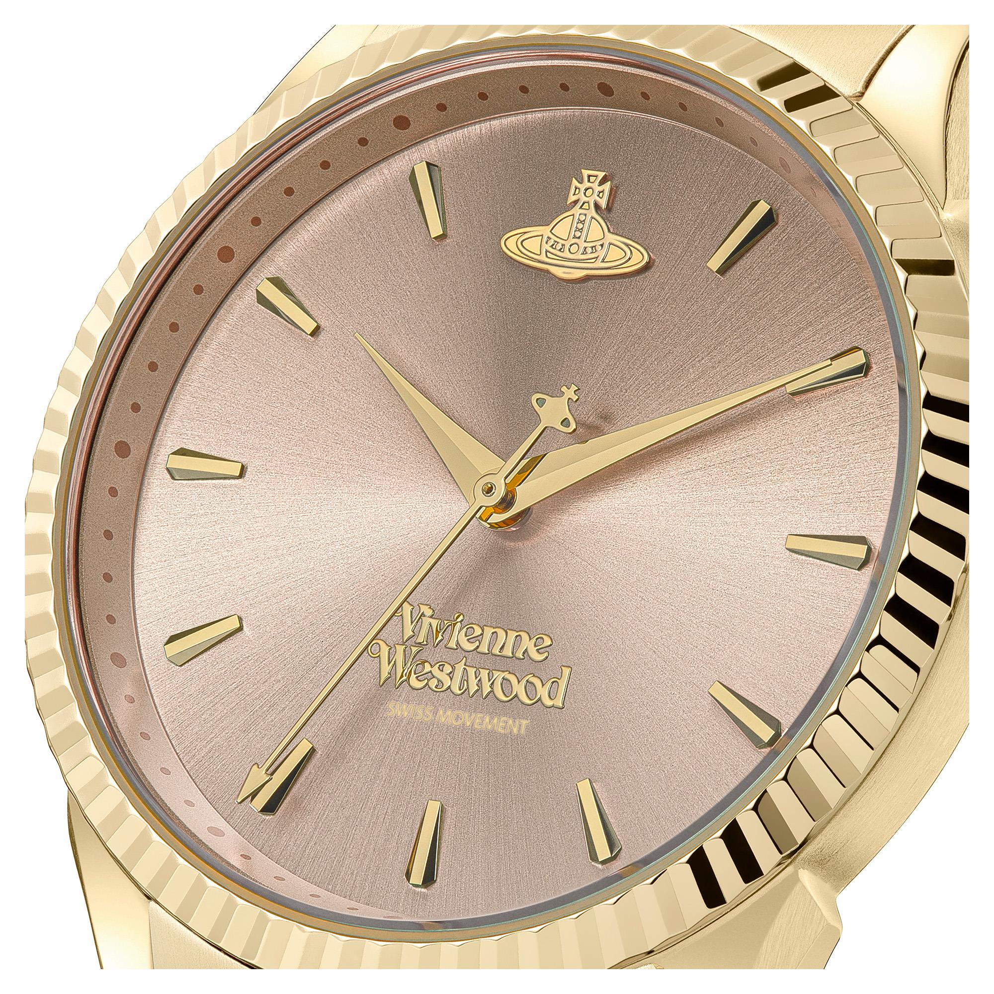 Vivienne Westwood Seymour Quarz Rosa Zifferblatt Stahlarmband Damen Uhr VV240PKGD