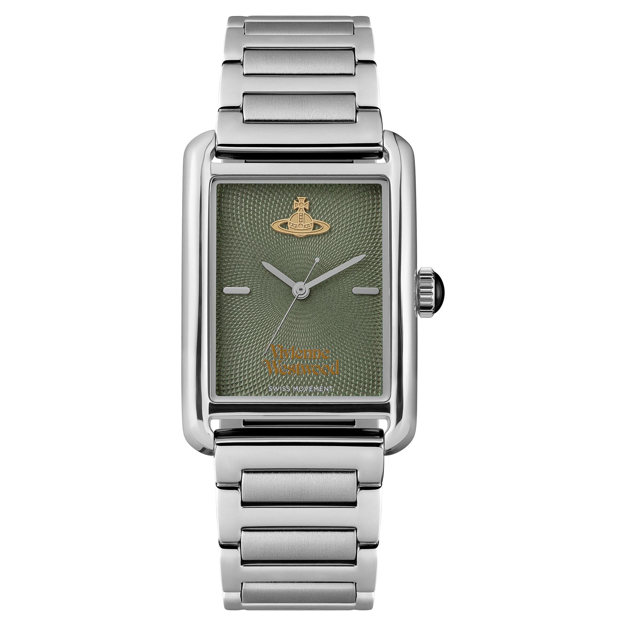 Vivienne Westwood Shacklewell Quarz Grünes Zifferblatt Edelstahlarmband Damen Uhr VV297GRSL