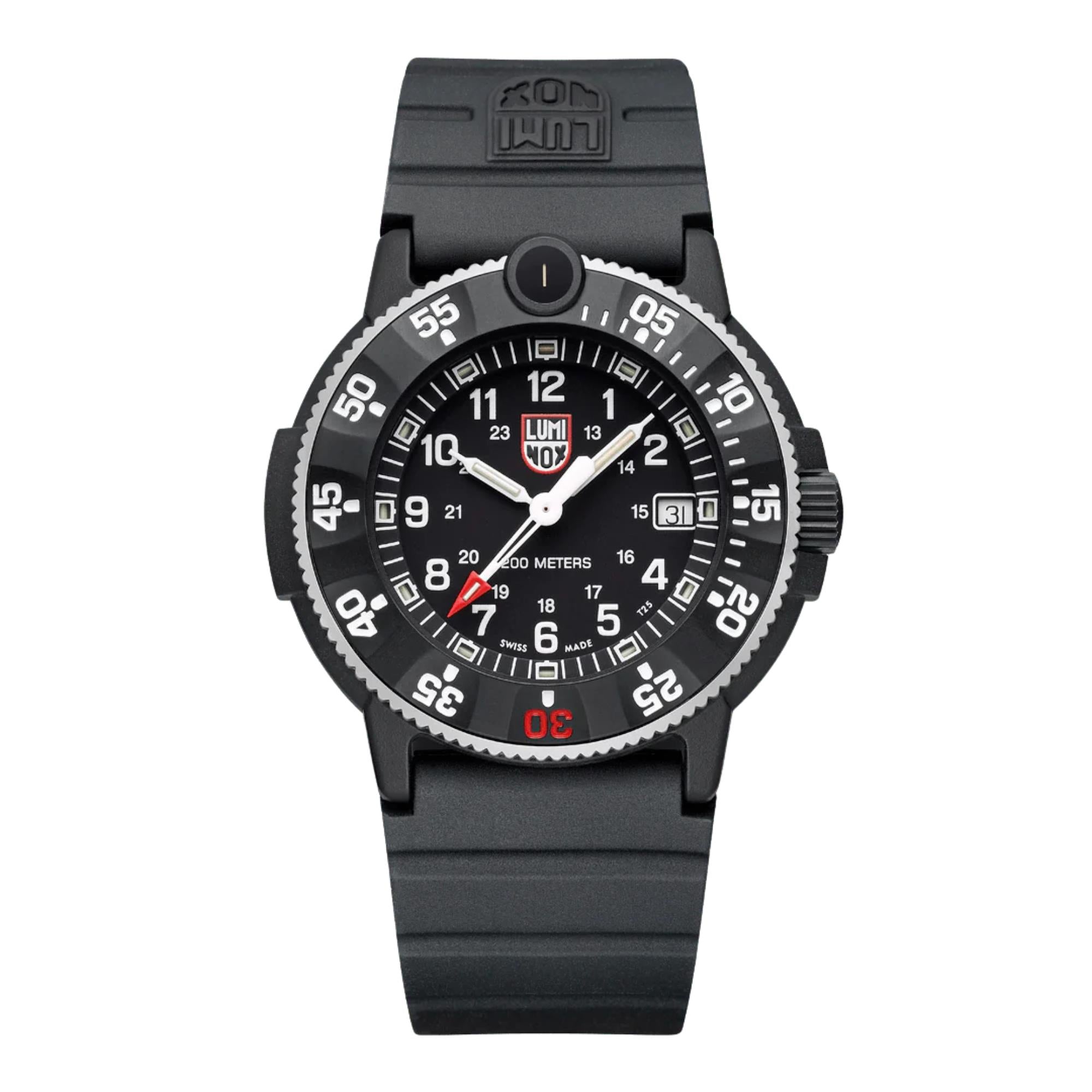 Luminox Navy SEAL Original Schwarzes Zifferblatt Gummiband Herren Uhr XS.3001.H.SET