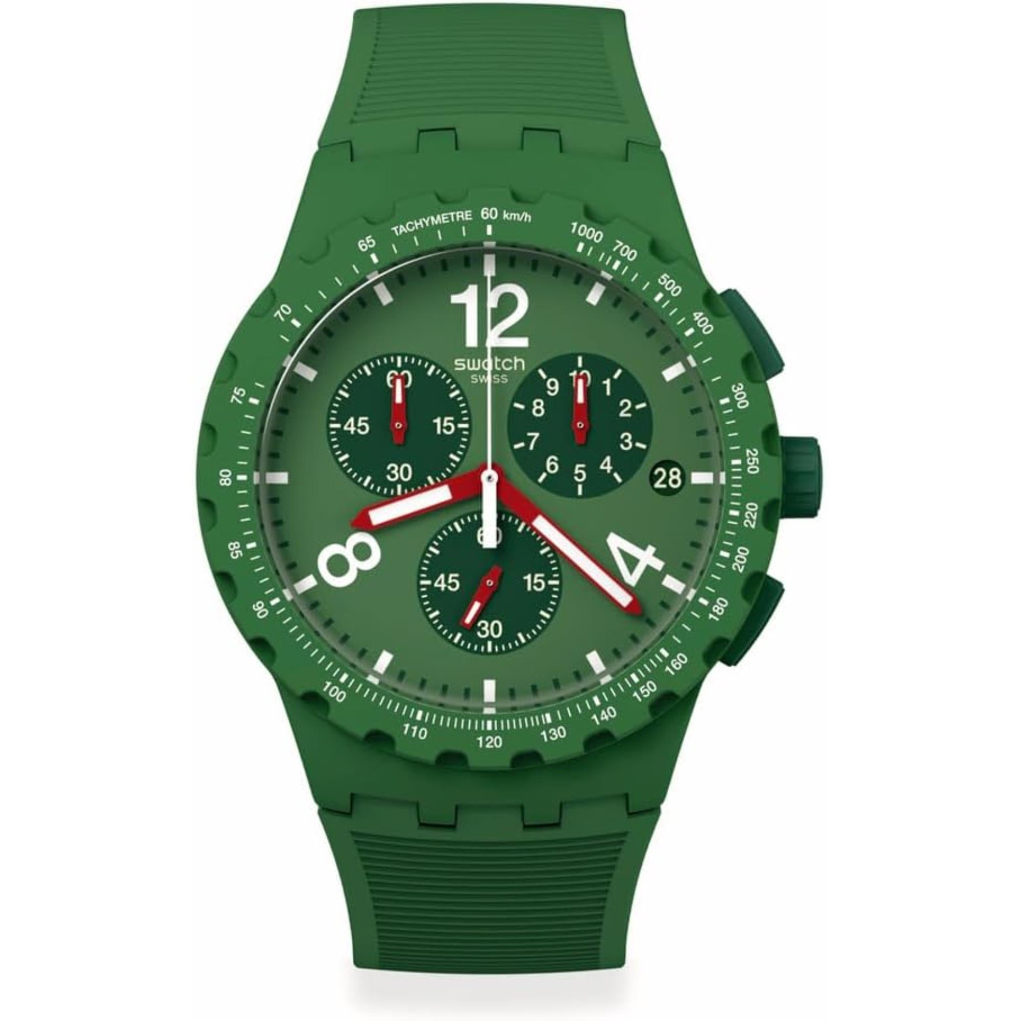 Swatch Primarily Grüner Chronograph Herrenarmbanduhr SUSG407