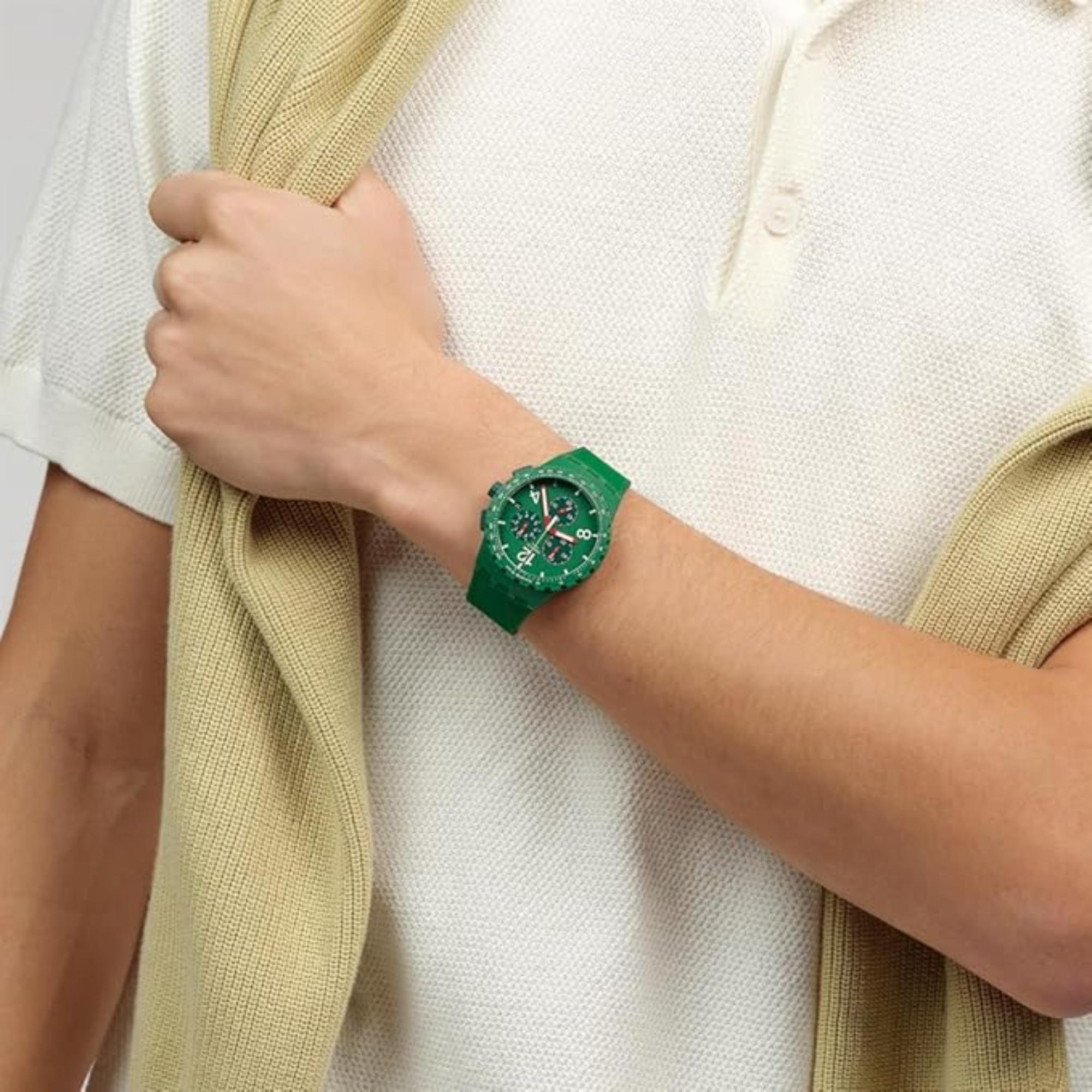 Swatch Primarily Grüner Chronograph Herrenarmbanduhr SUSG407