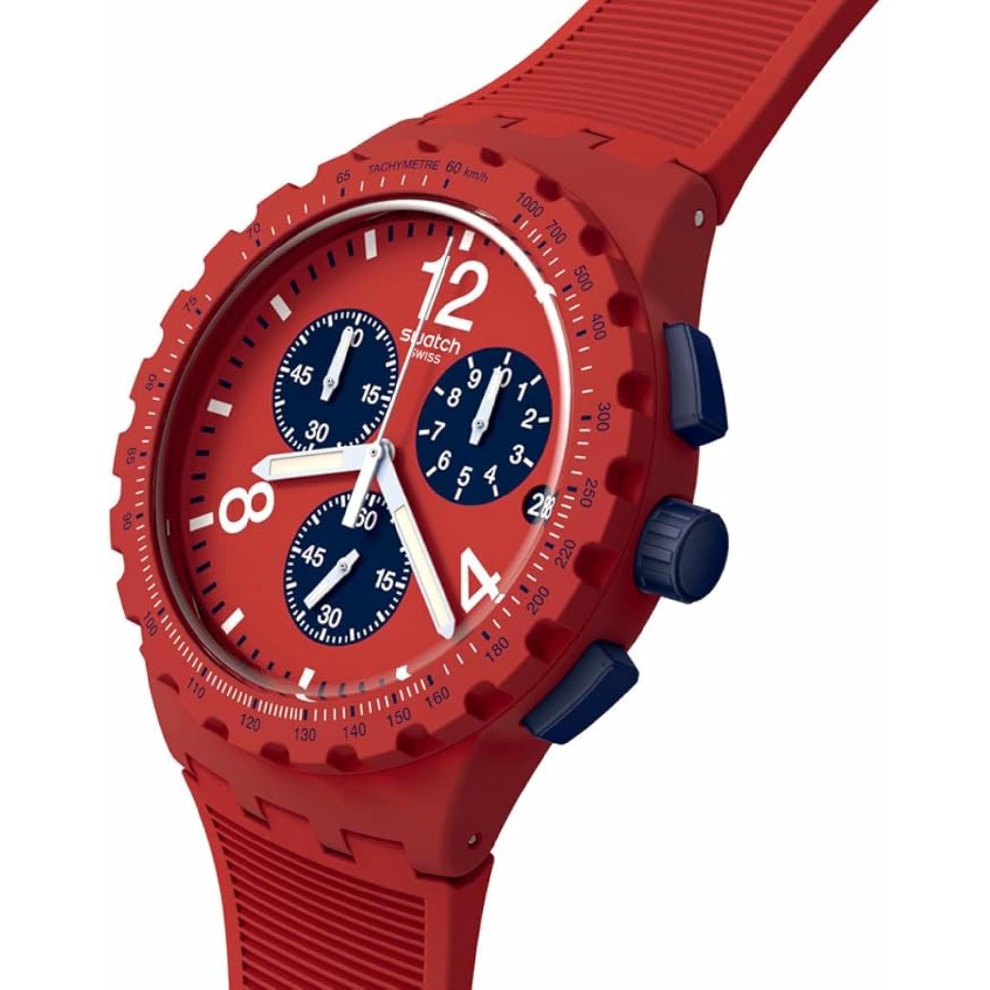 Swatch Primarily Chronograph Red Dial Men’s Watch SUSR407