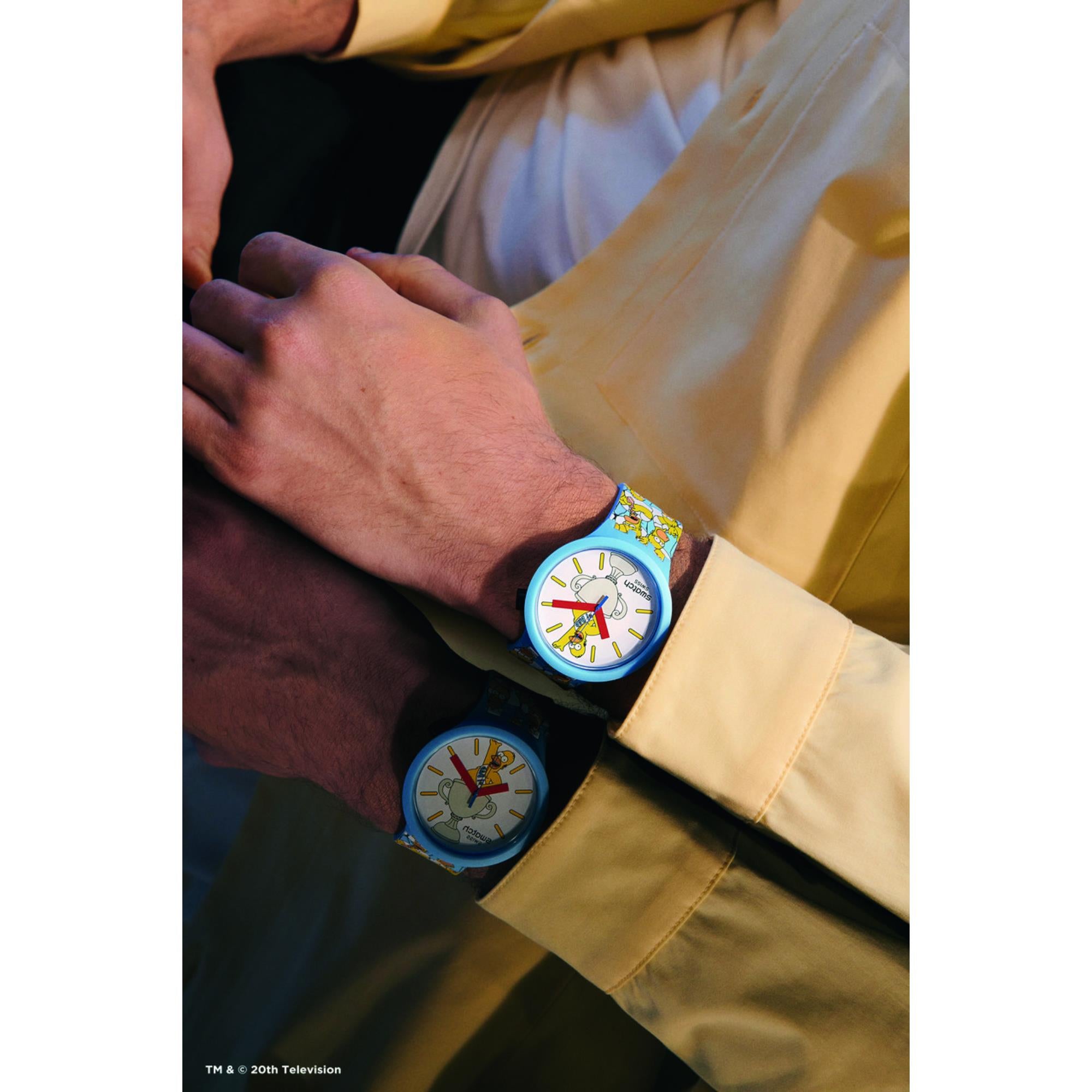Swatch BIG BOLD BEST. DAD. EVER. White Dial Silicone Watch SB05Z100