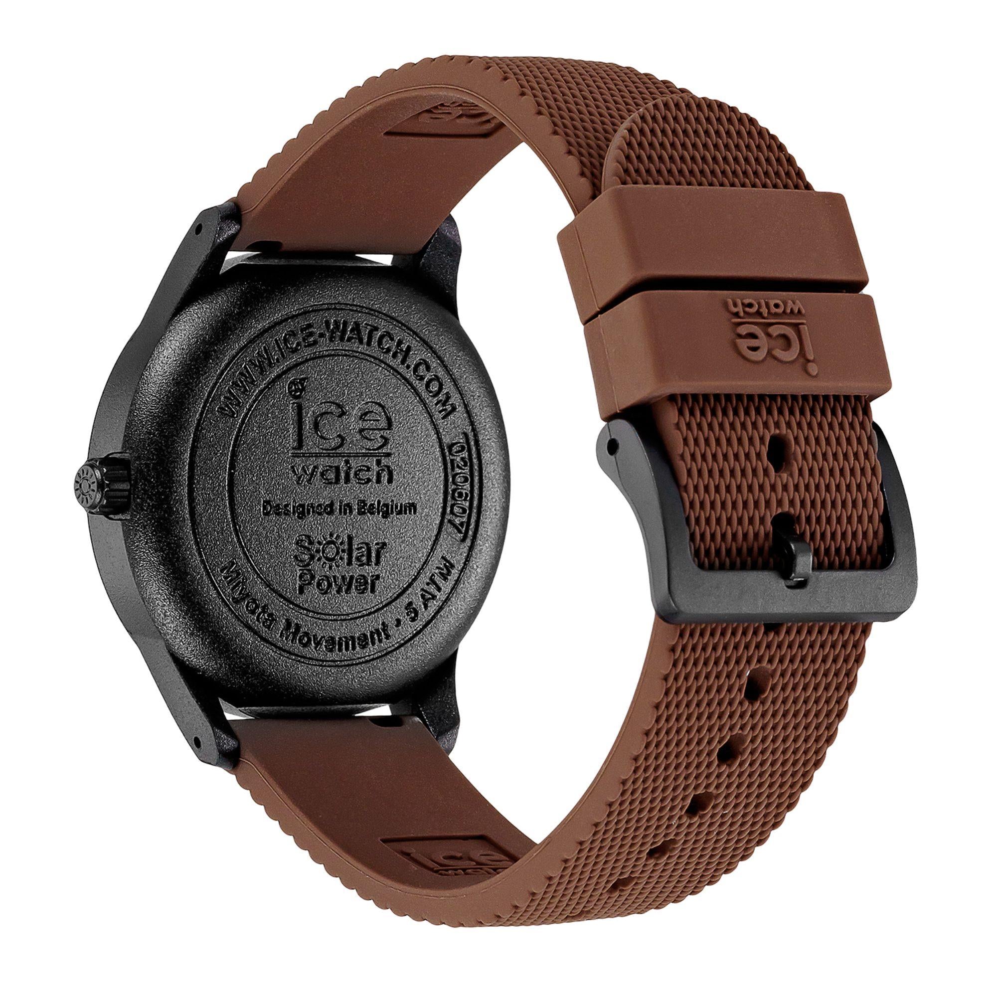 ICE Watch ICE Solar Power Casual Brown Black Dial Rubber Strap Watch 020607