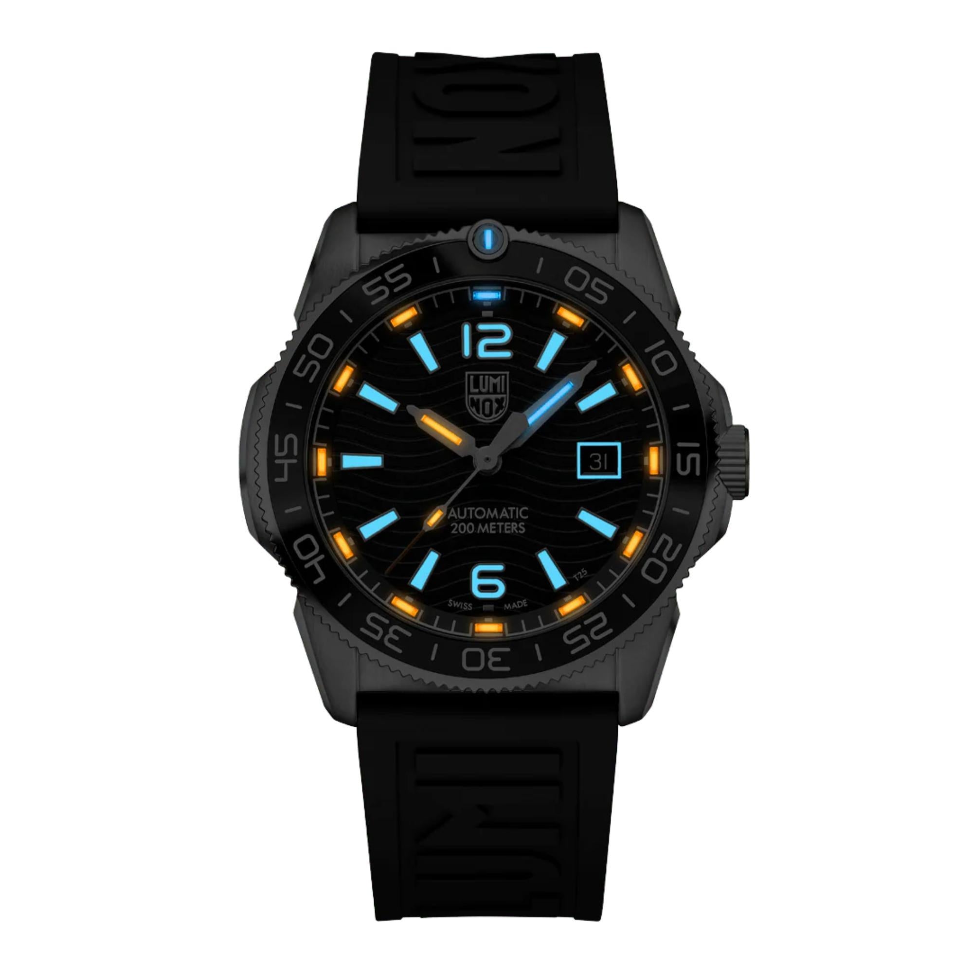 Luminox Pacific Diver Automatik-Uhr mit schwarzem Zifferblatt aus Edelstahl für Herren XS.3101