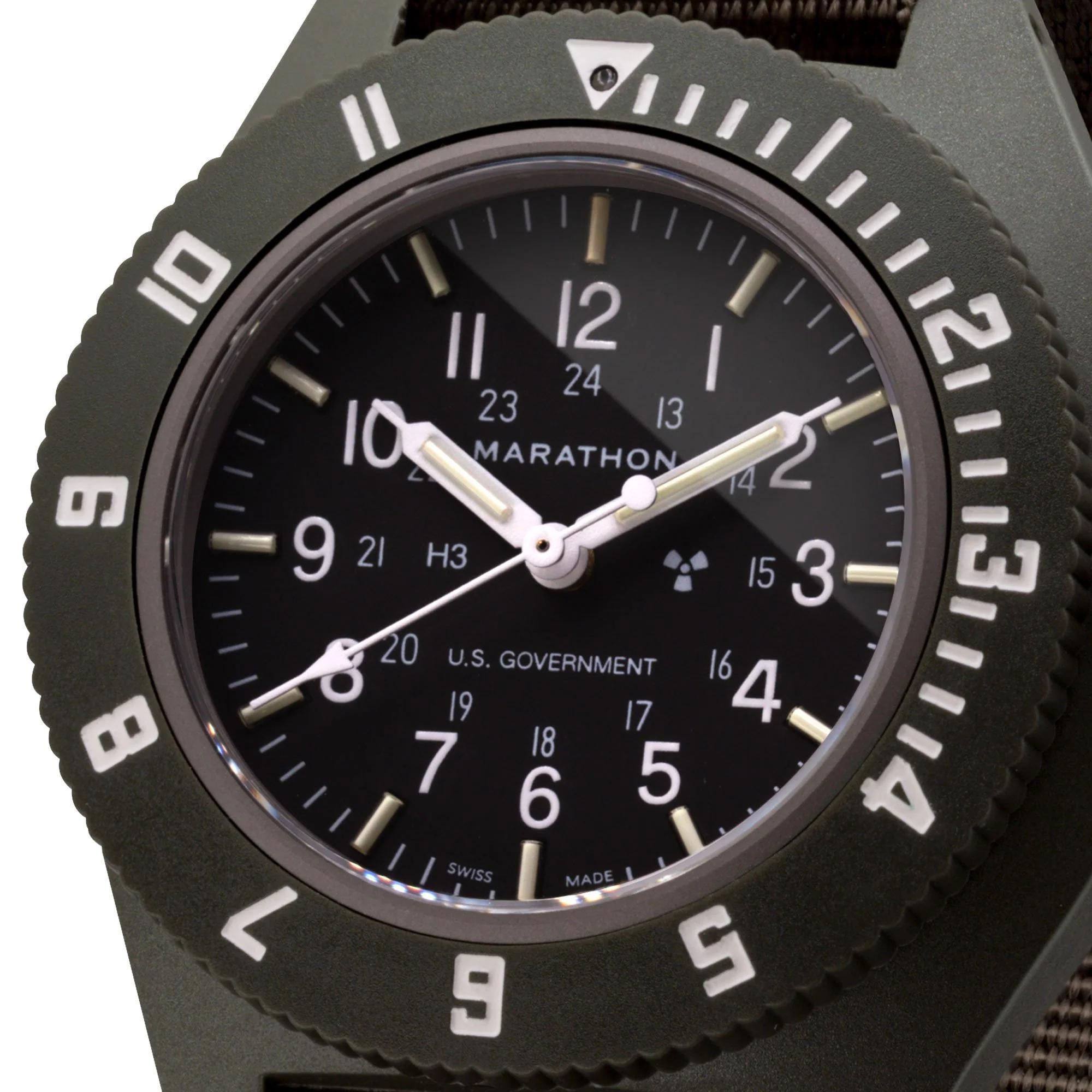 Marathon Pilot's Navigator Salbeigrün Quarz Schwarzes Zifferblatt Herren Uhr WW194001SG-0002