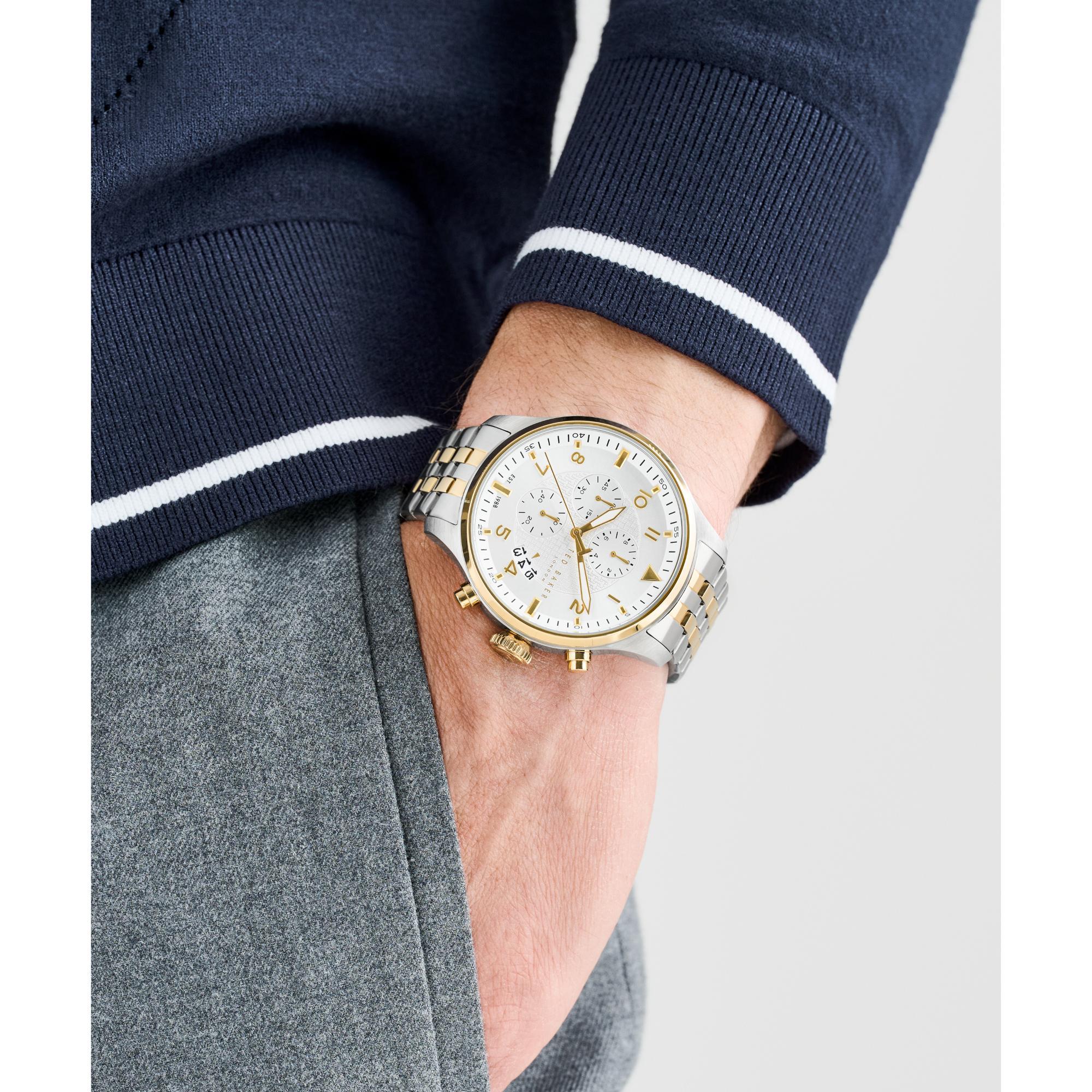 Ted Baker Fulmaar Urban Herrenarmbanduhr, Edelstahl, silbernes Zifferblatt BKPFMF409