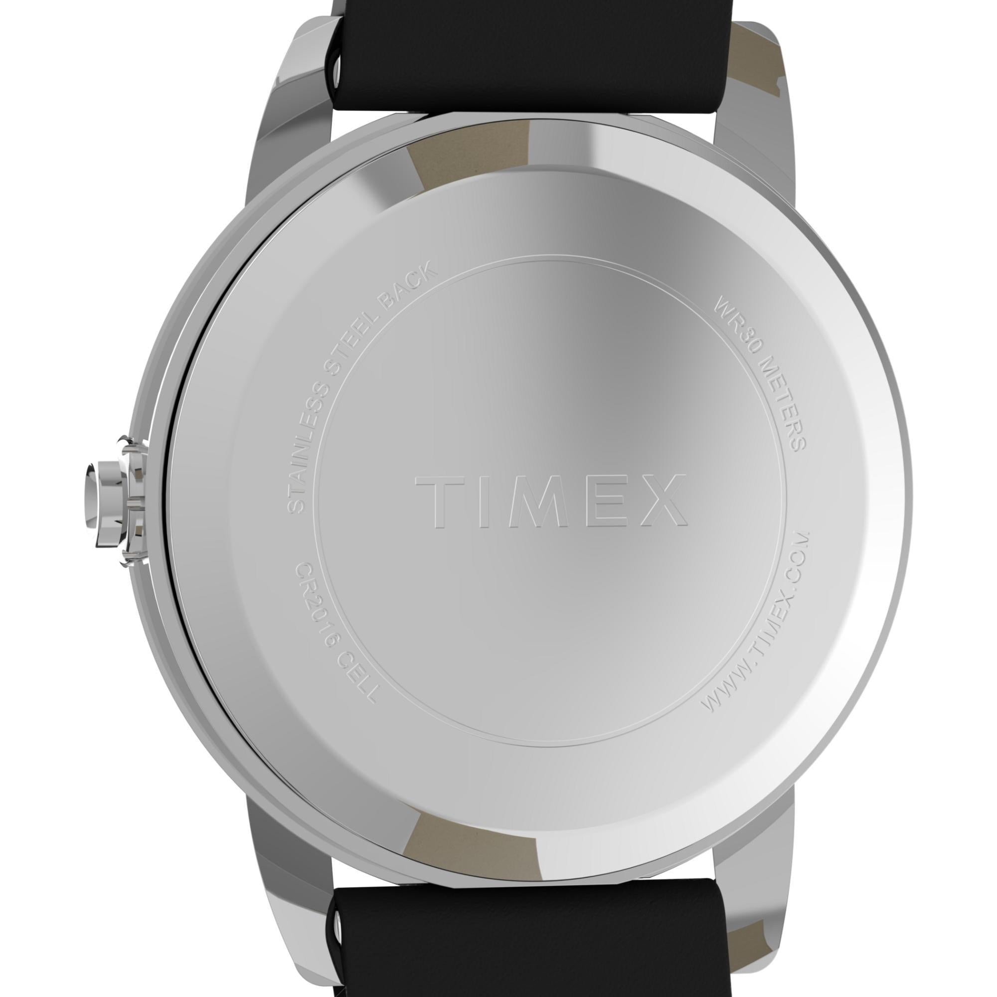 Timex Easy Reader 25mm White Dial Black Leather Ladies Quartz Watch T20441
