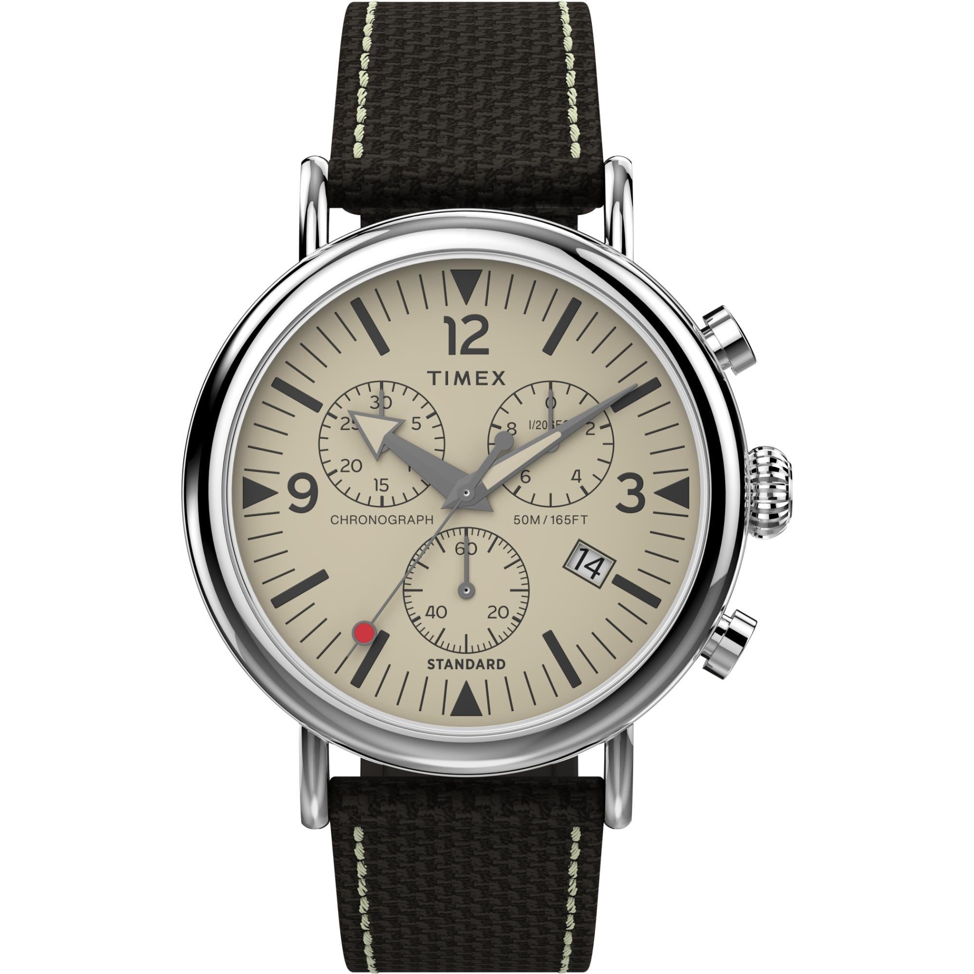 Timex Waterbury 41mm Chronograph Cream Dial Fabric Mens Quartz Watch TW2V43800
