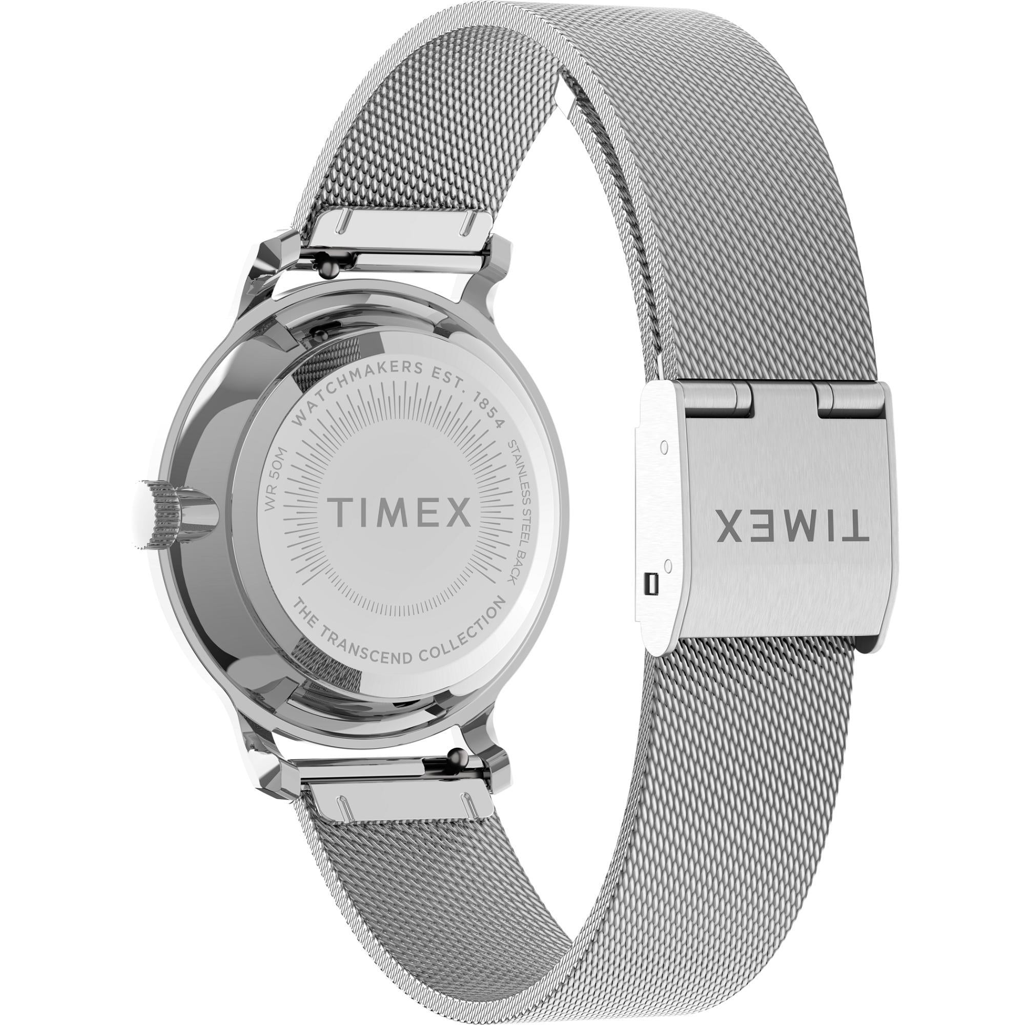 Timex Transcend 31mm Silver Dial Steel Mens Quartz Watch TW2U92900