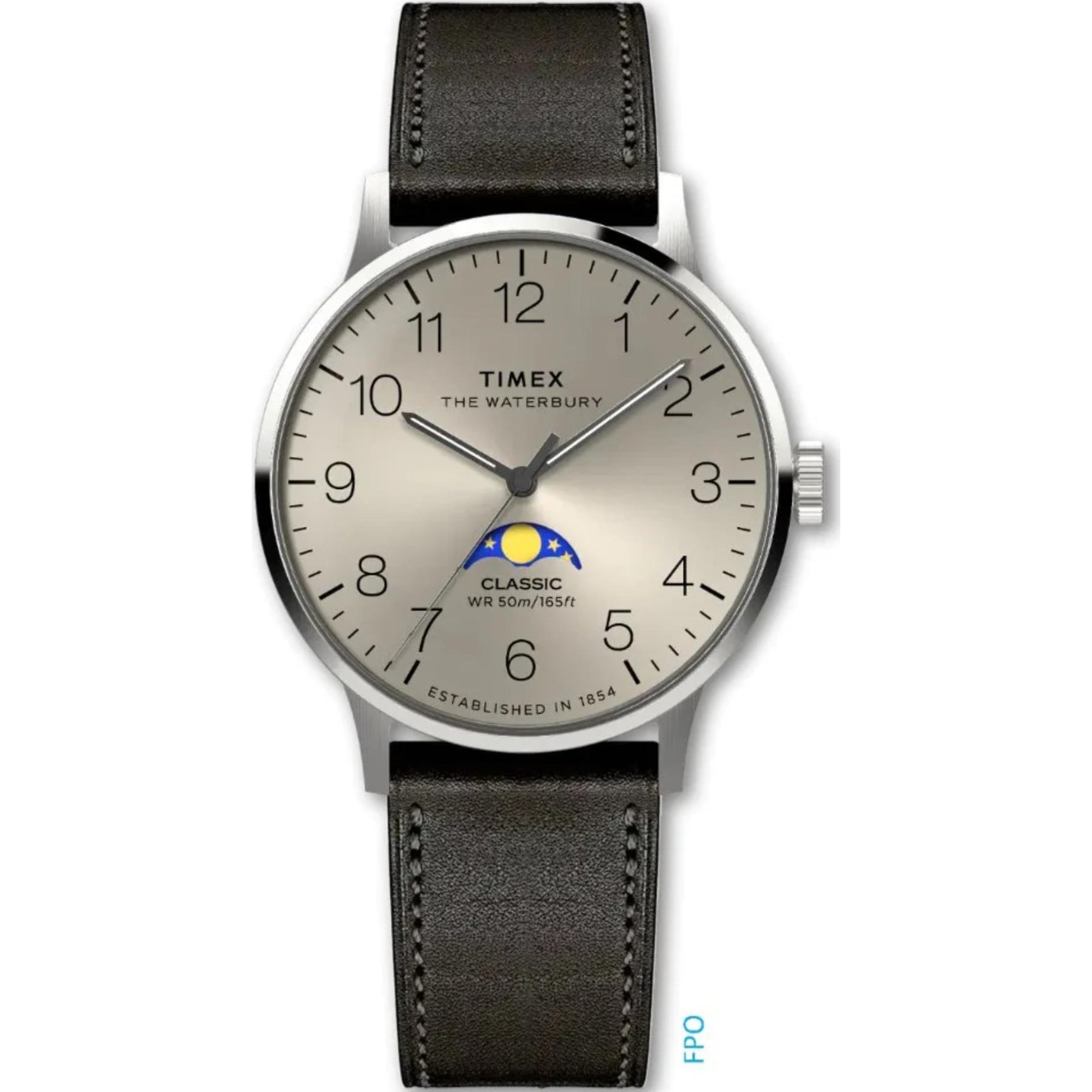 Timex Waterbury 40mm Champagne Dial Leather Mens Quartz Watch TW2W75500