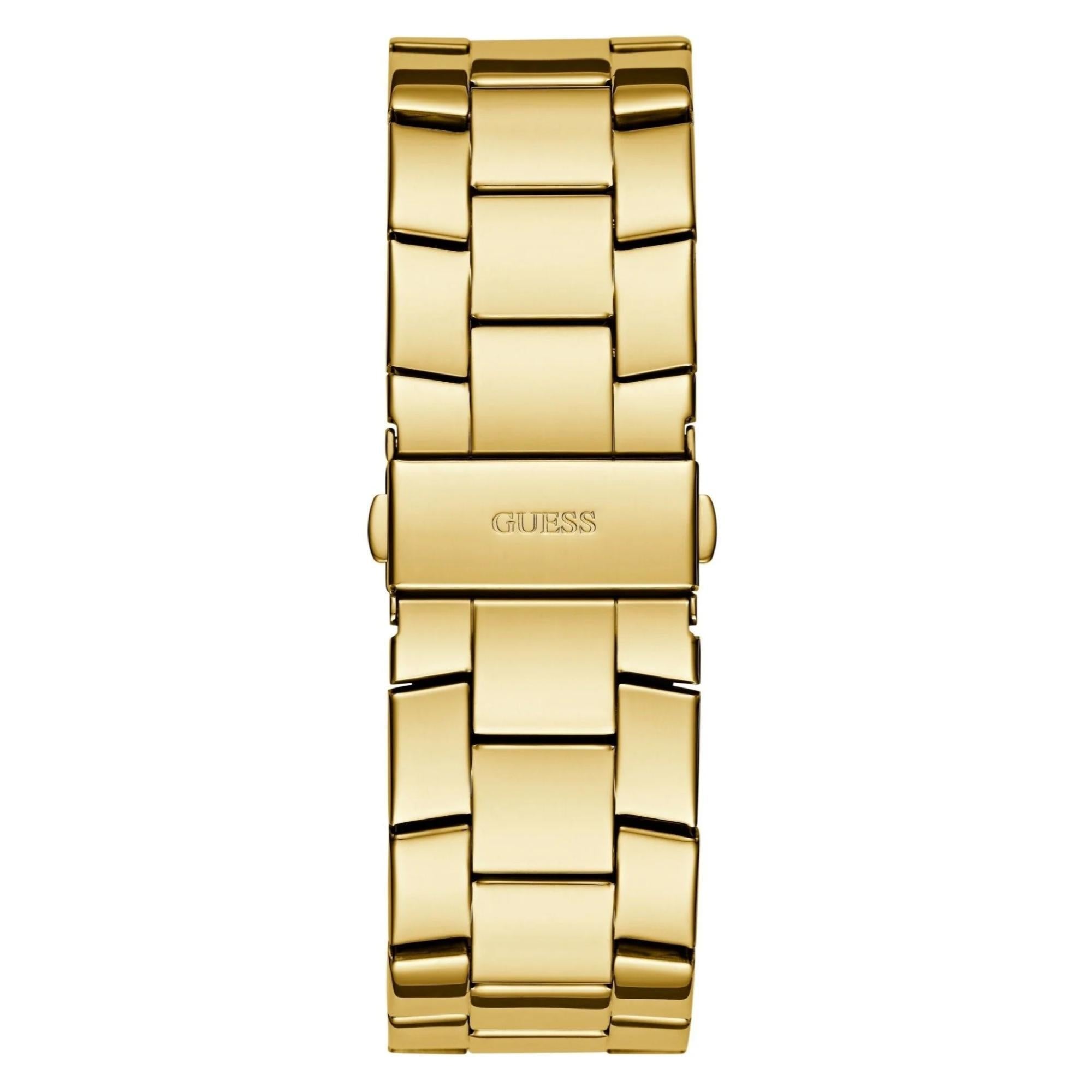 GUESS Majestic Goldfarbene Edelstahlarmband Champagner Zifferblatt Herren Uhr GW0796G2