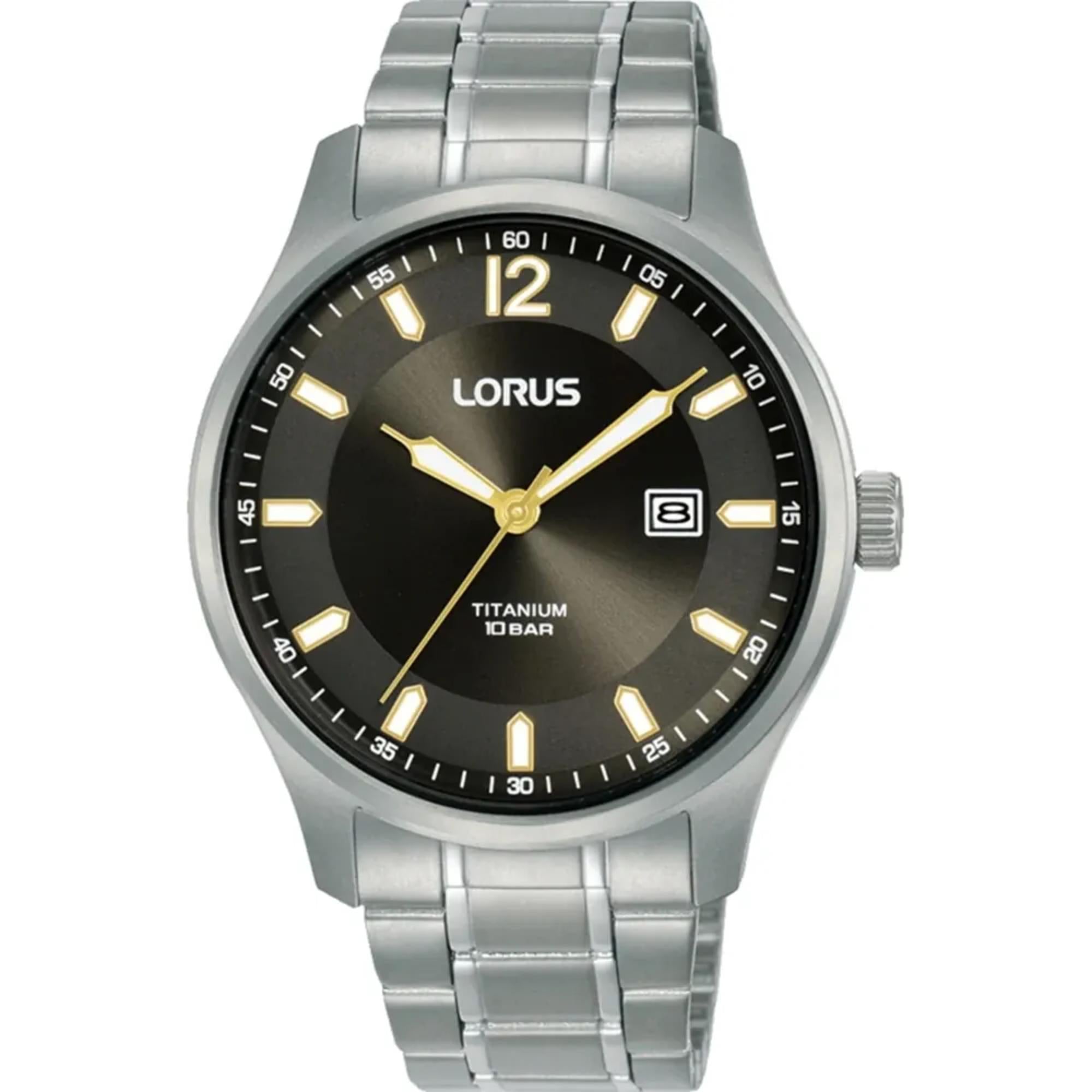 Lorus Klassische Titan Herrenarmbanduhr mit grauem Zifferblatt RH999QX9