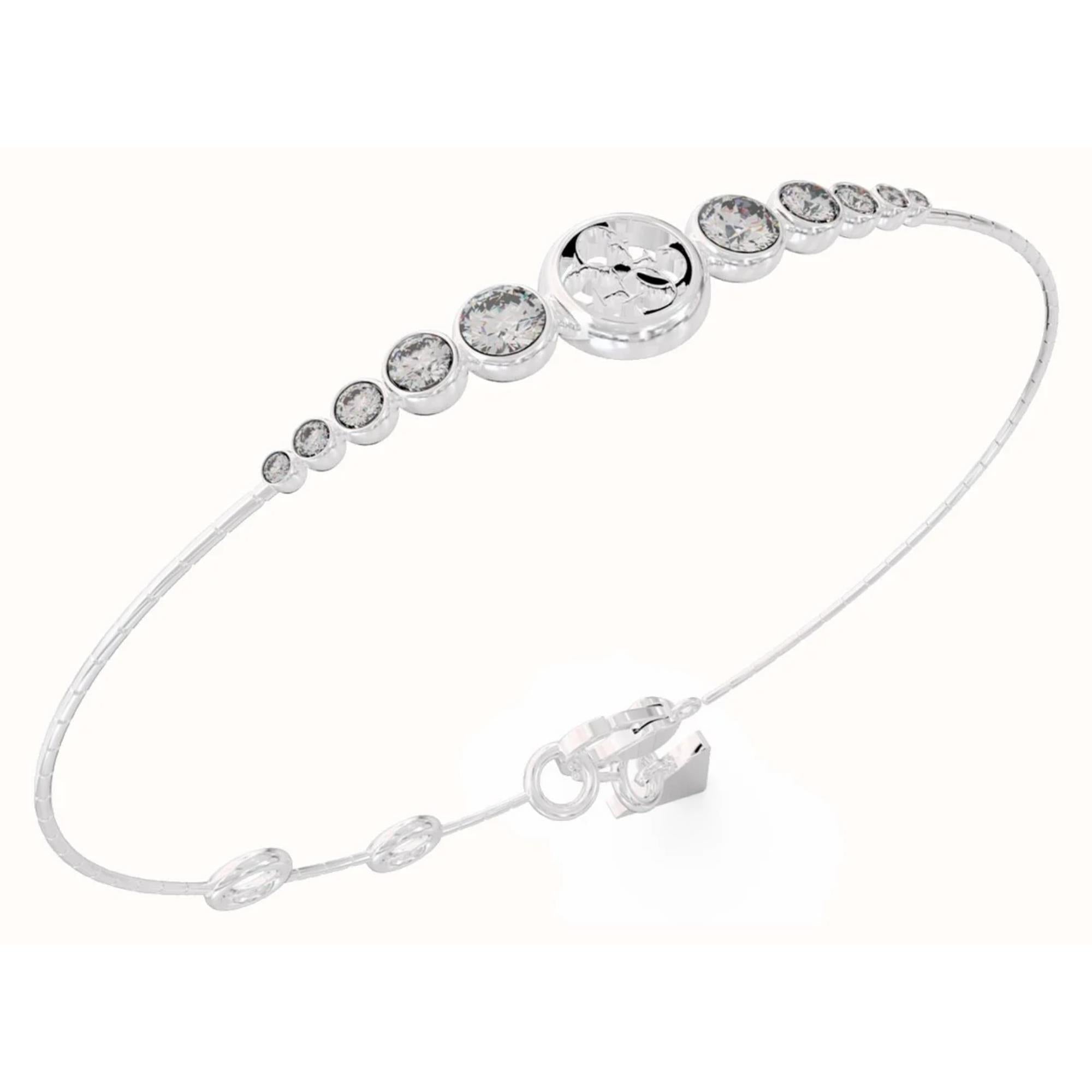 Guess Damen Perfekte Illusion Rhodium-beschichtetes 4G Kristallarmband UBB03371RHL