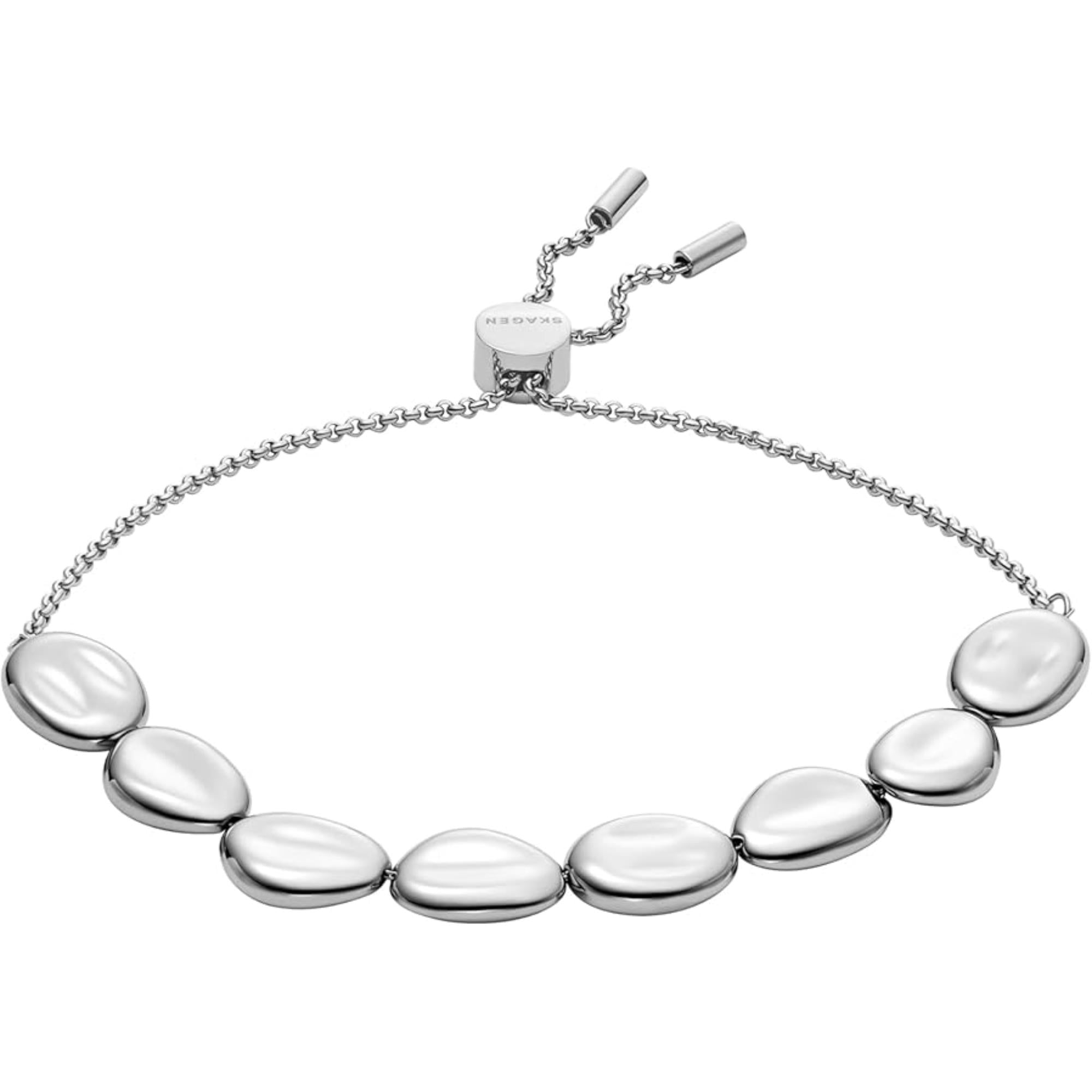 Skagen Anja Pebble Silber Edelstahl Perlenstation Damenarmband SKJ1832040