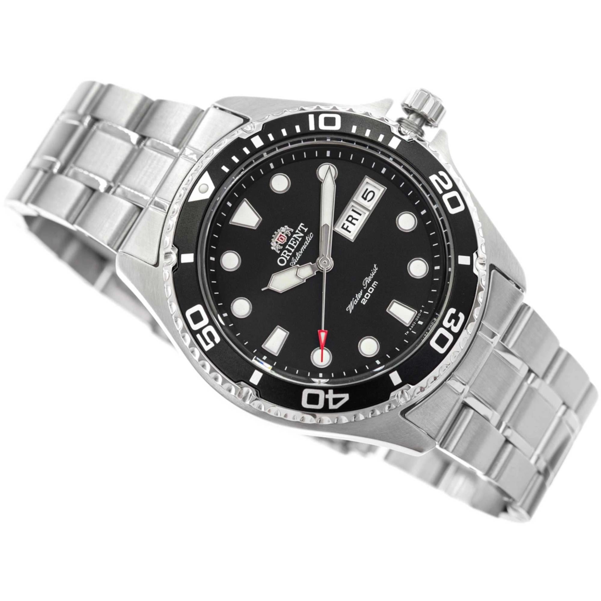 Orient Mako 41.5mm Black Dial Steel Mens Automatic Watch TAA02004B9