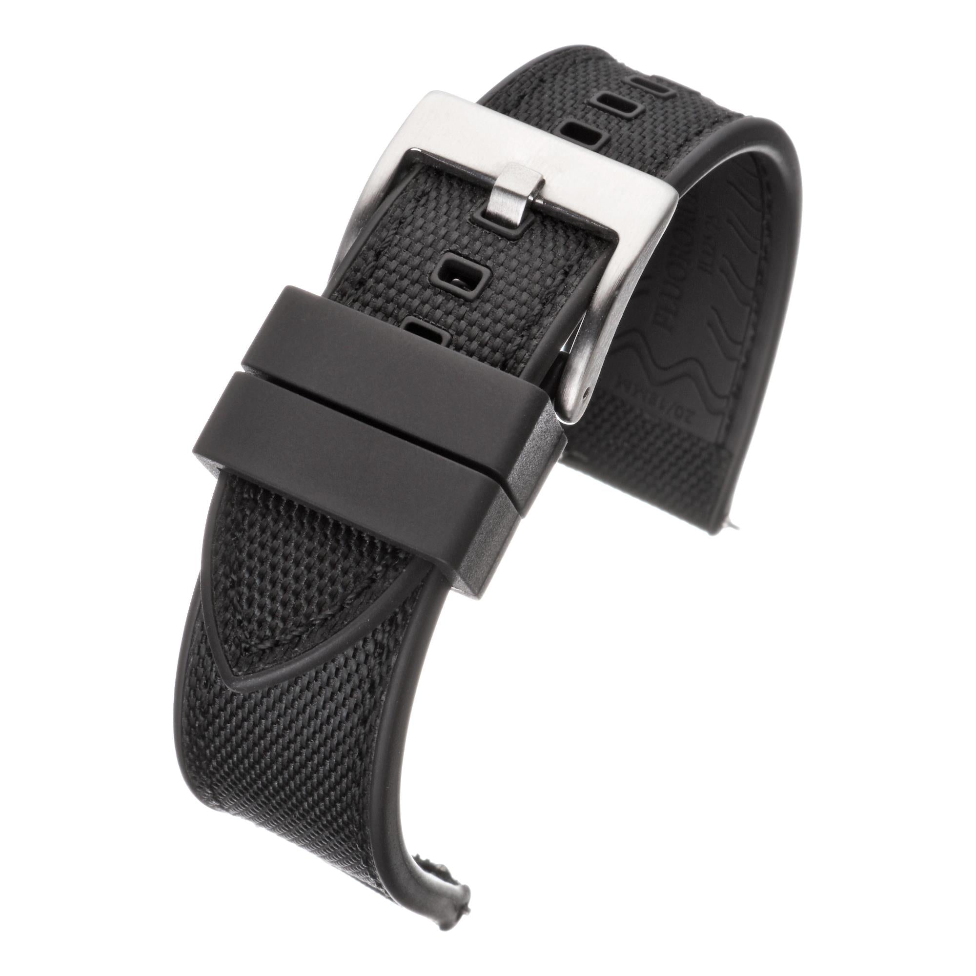 LBS Black Premium Sailcloth Hybrid Watch Strap WS203/20