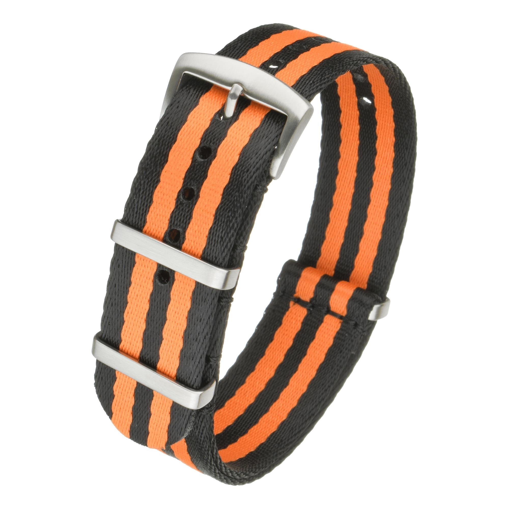LBS Black/Orange Premium Seat Belt Military Watch Strap MOD32/20