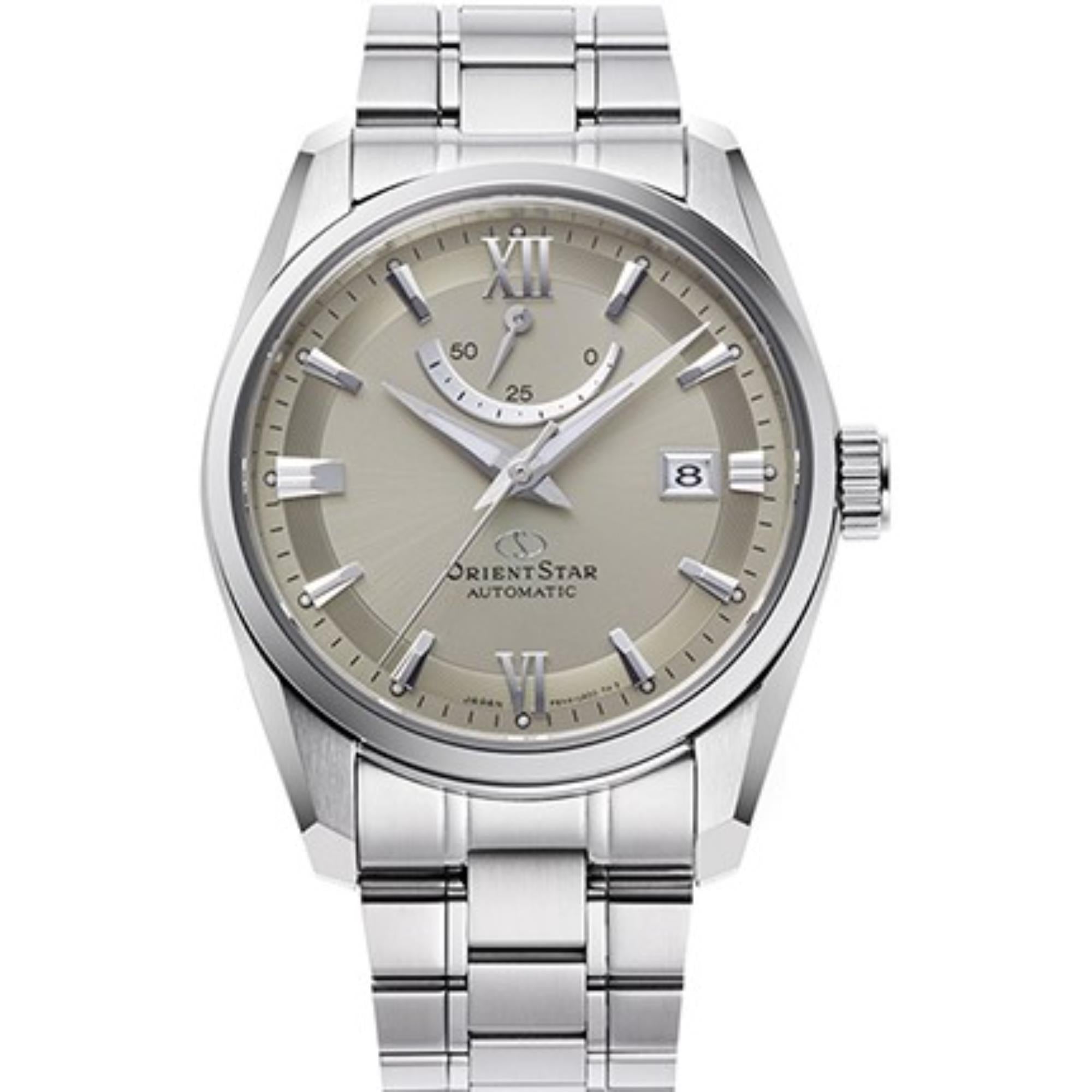 Orient Star Contemporary 38.5mm Power Reserve Gray Dial Steel Mens Automatic Watch RE-AU0110N00B