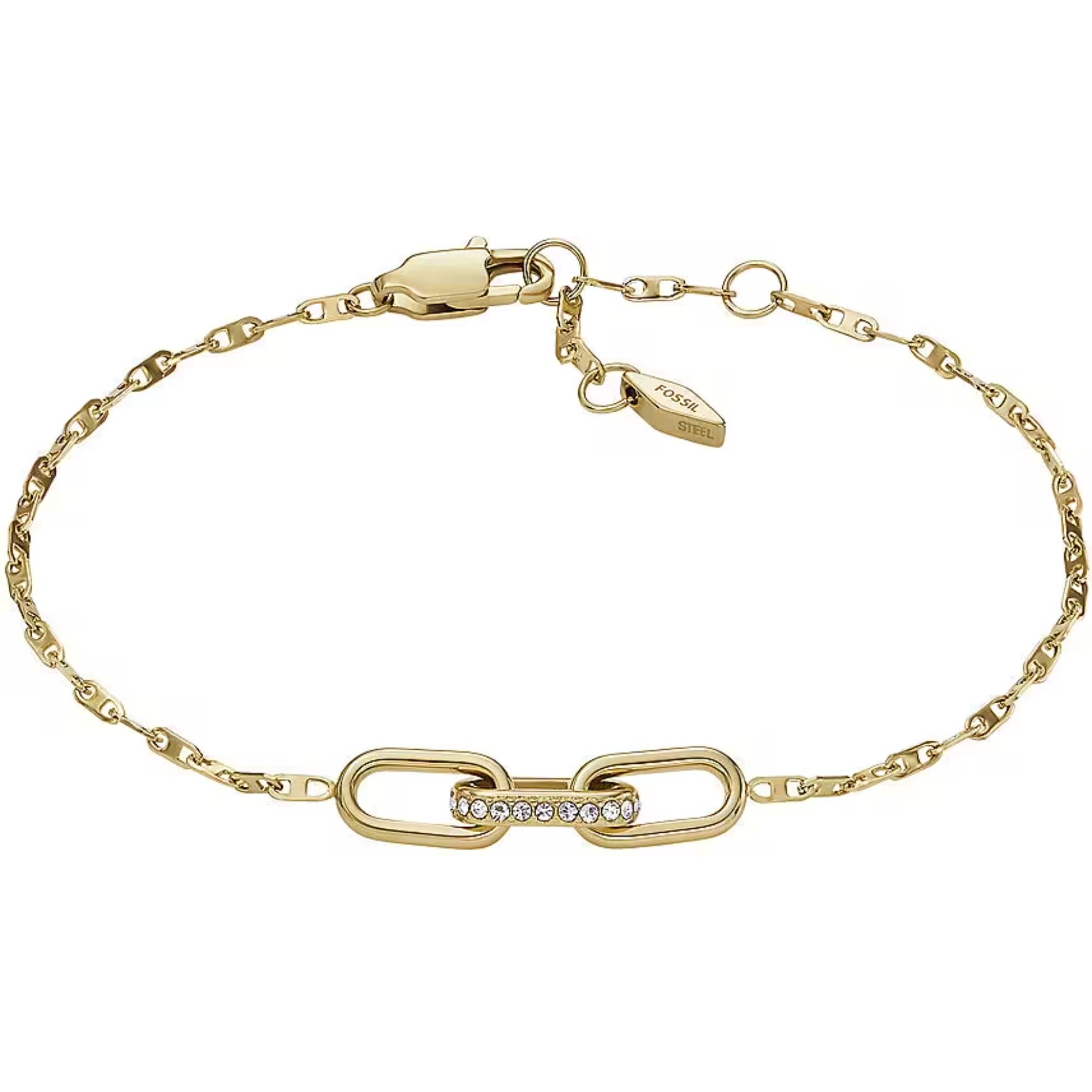 Fossil Heritage D-Link Gold-Tone Stainless Steel Chain Women's Bracelet JF04525710